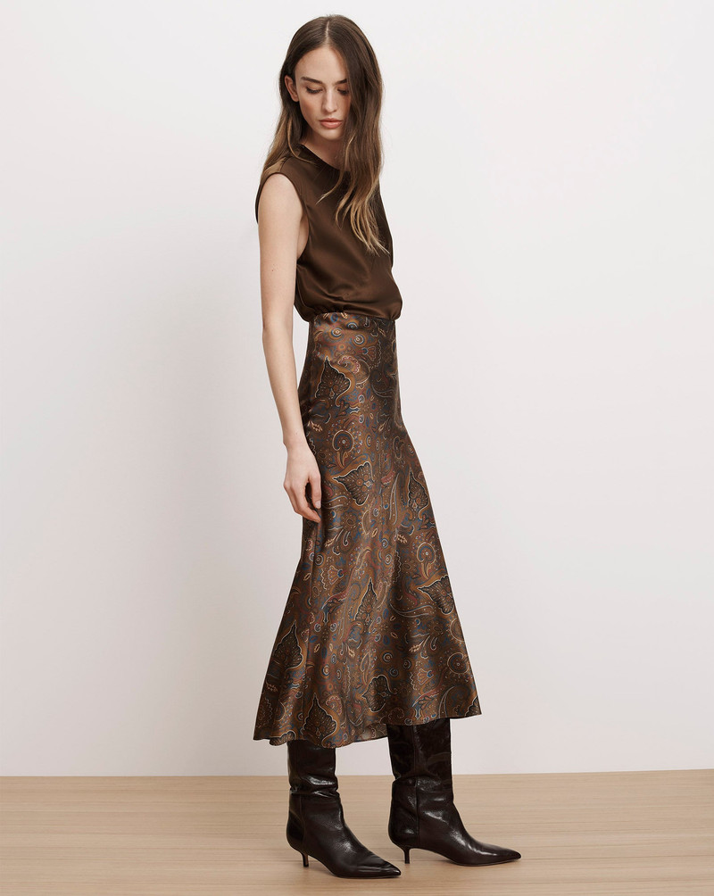 CLOVER STRETCH-SILK MIDI SKIRT 4
