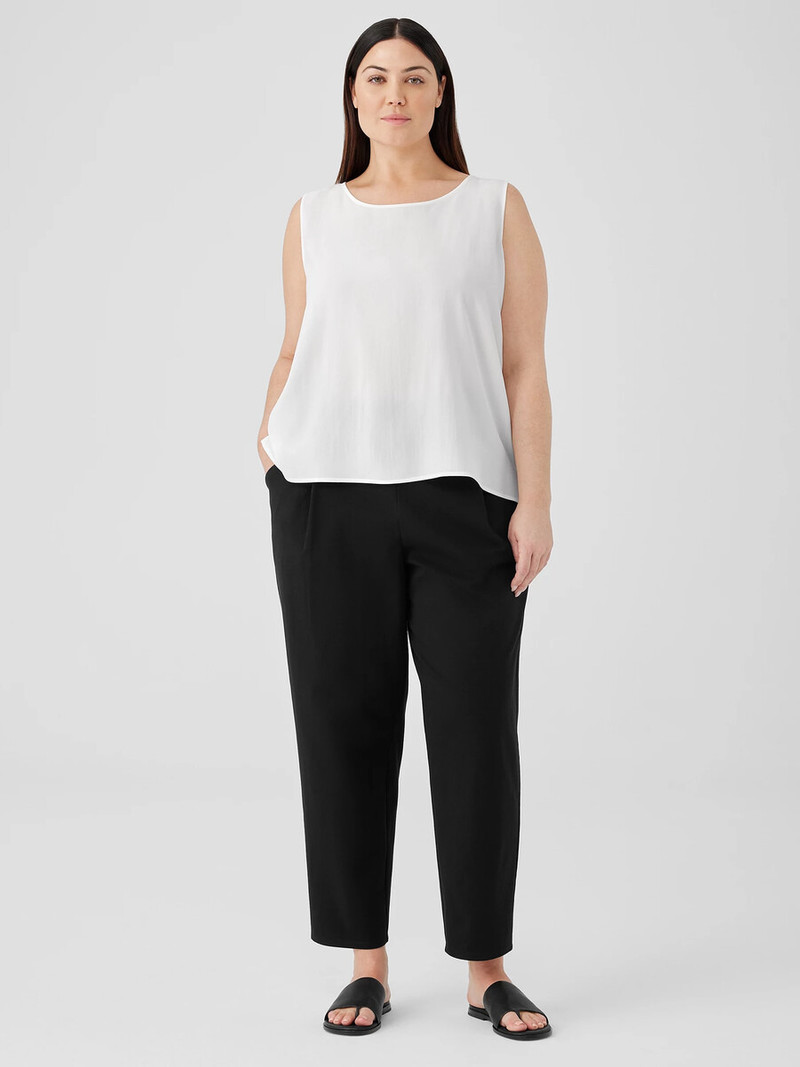 Silk Georgette Crepe Ballet Neck Tank 6