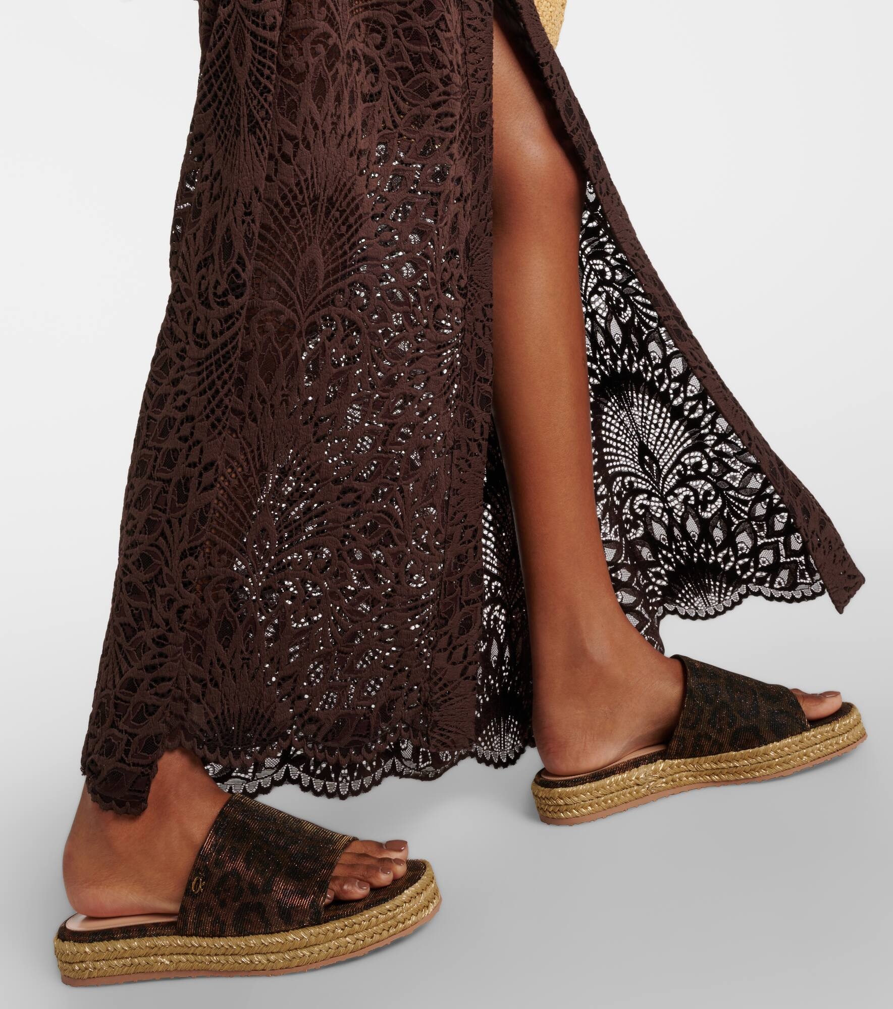 Leopard-print platform espadrille slides - 4