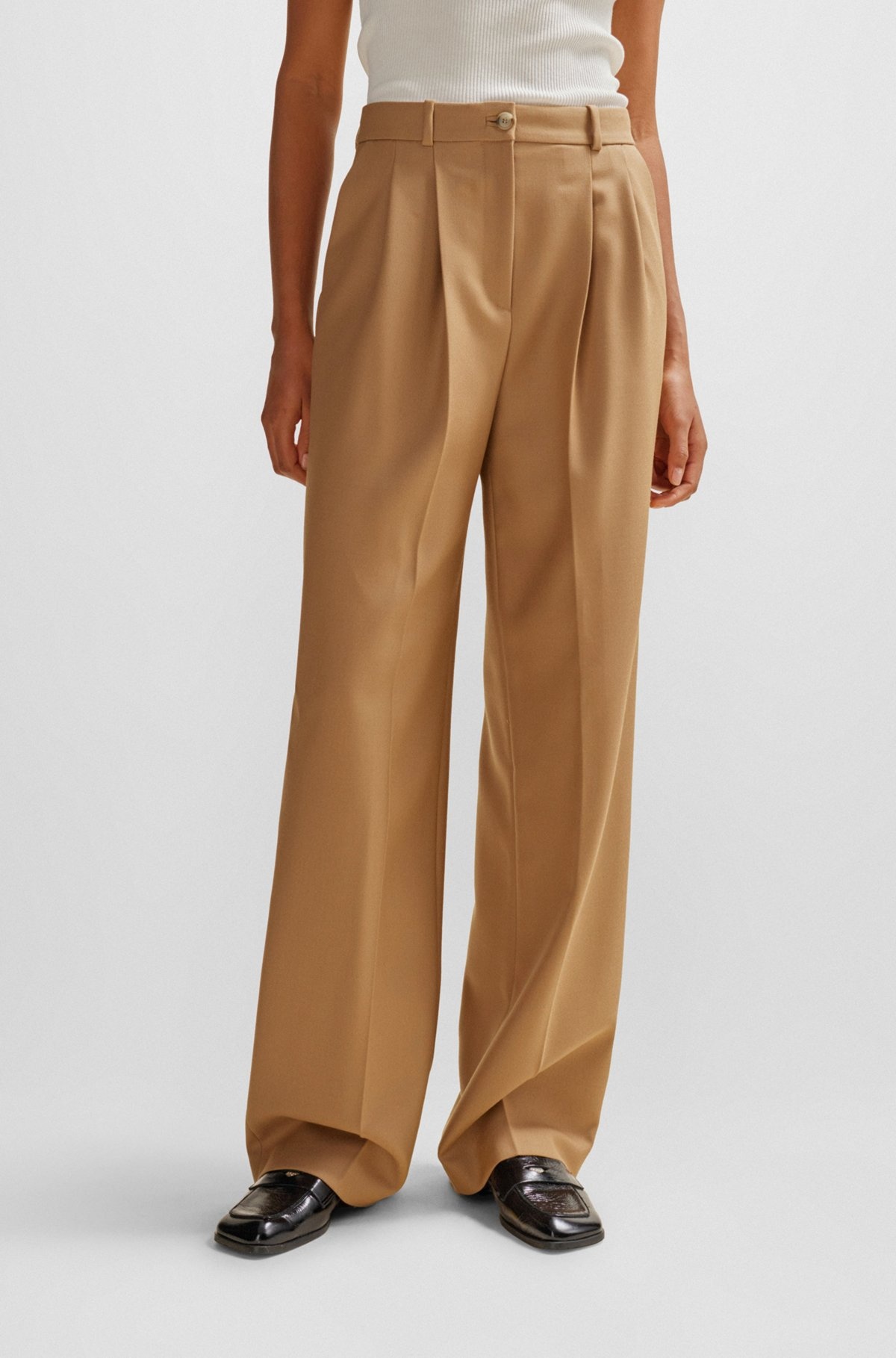 REGULAR-FIT TROUSERS IN VIRGIN-WOOL TWILL - 2