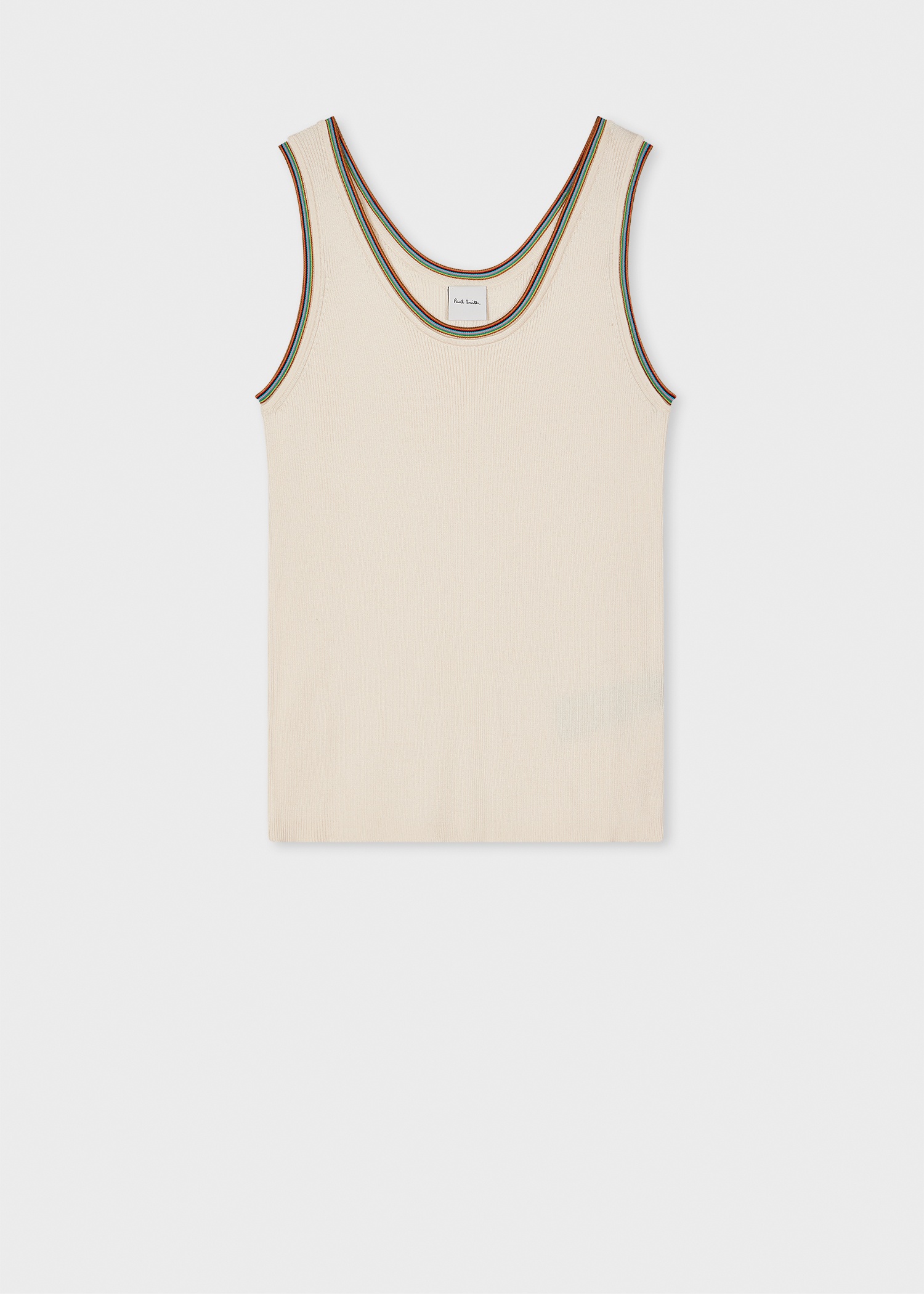 Women's Ecru 'Signature Stripe' Trim Knitted Vest - 1