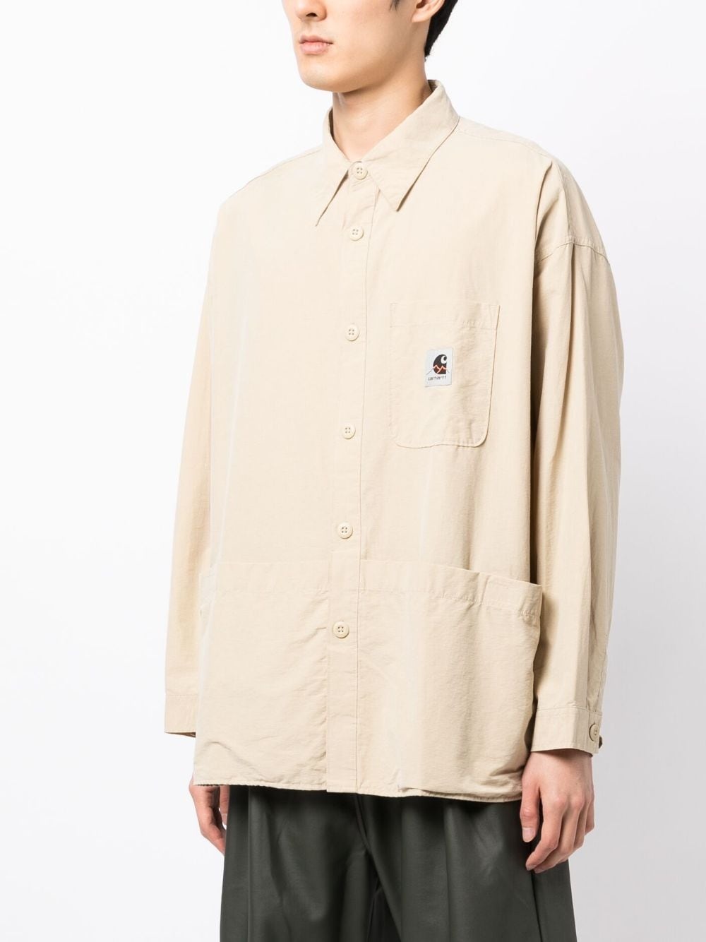 logo-patch long-sleeve shirt - 3