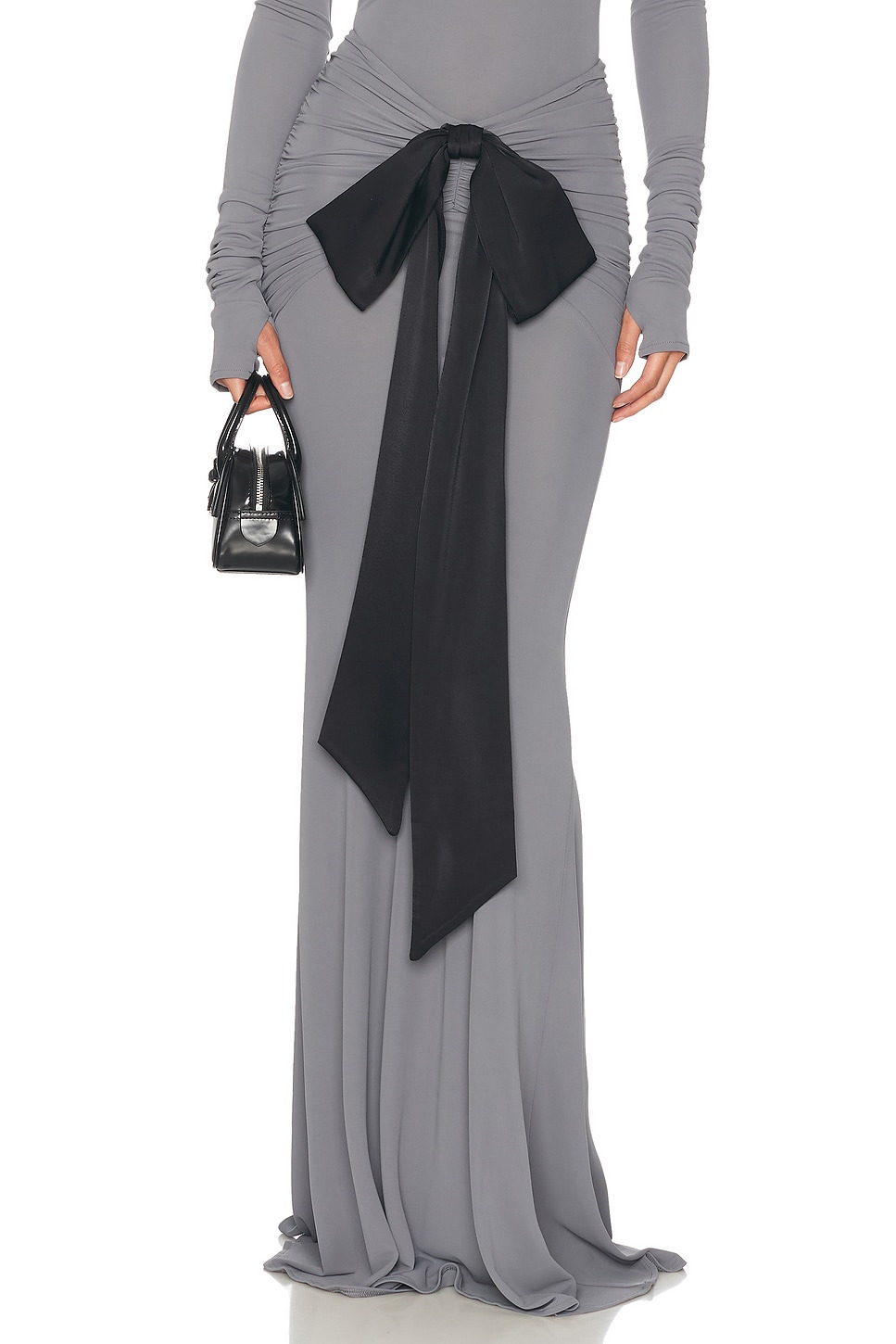 The Althea Jersey Skirt With Bow - 1