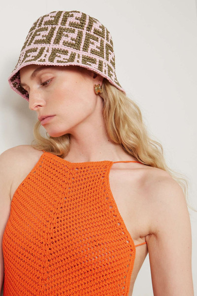 FENDI Crocheted cotton-blend bucket hat outlook