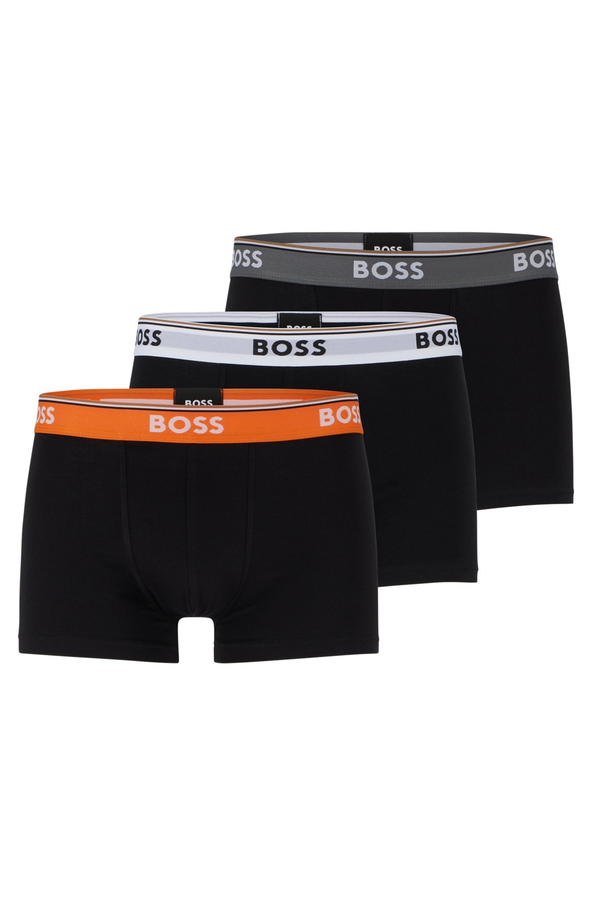 THREE-PACK OF STRETCH-COTTON TRUNKS WITH LOGO WAISTBANDS - 1