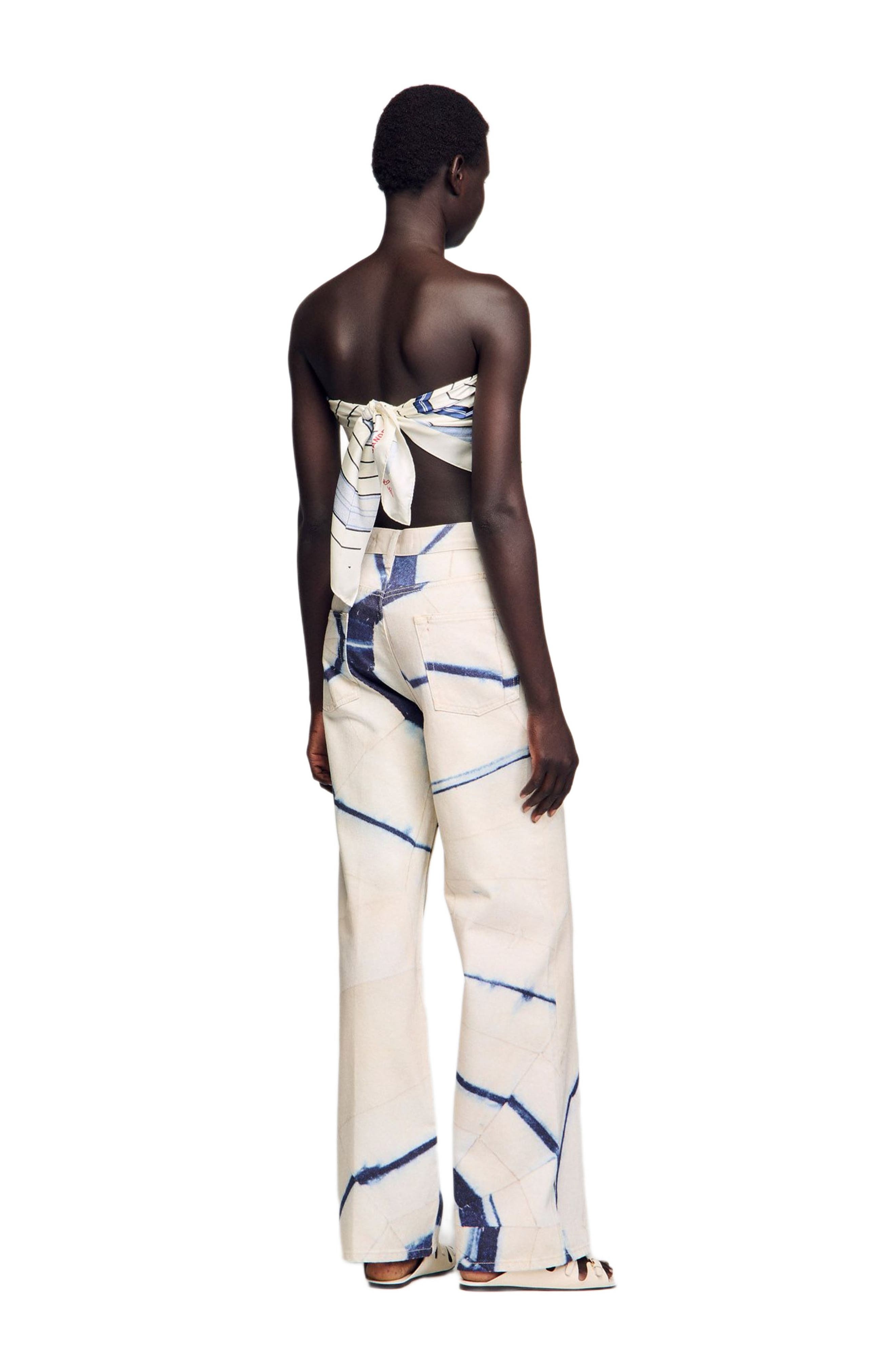 SANDRO Wide-leg striped jeans in Ecru at Nordstrom - 2