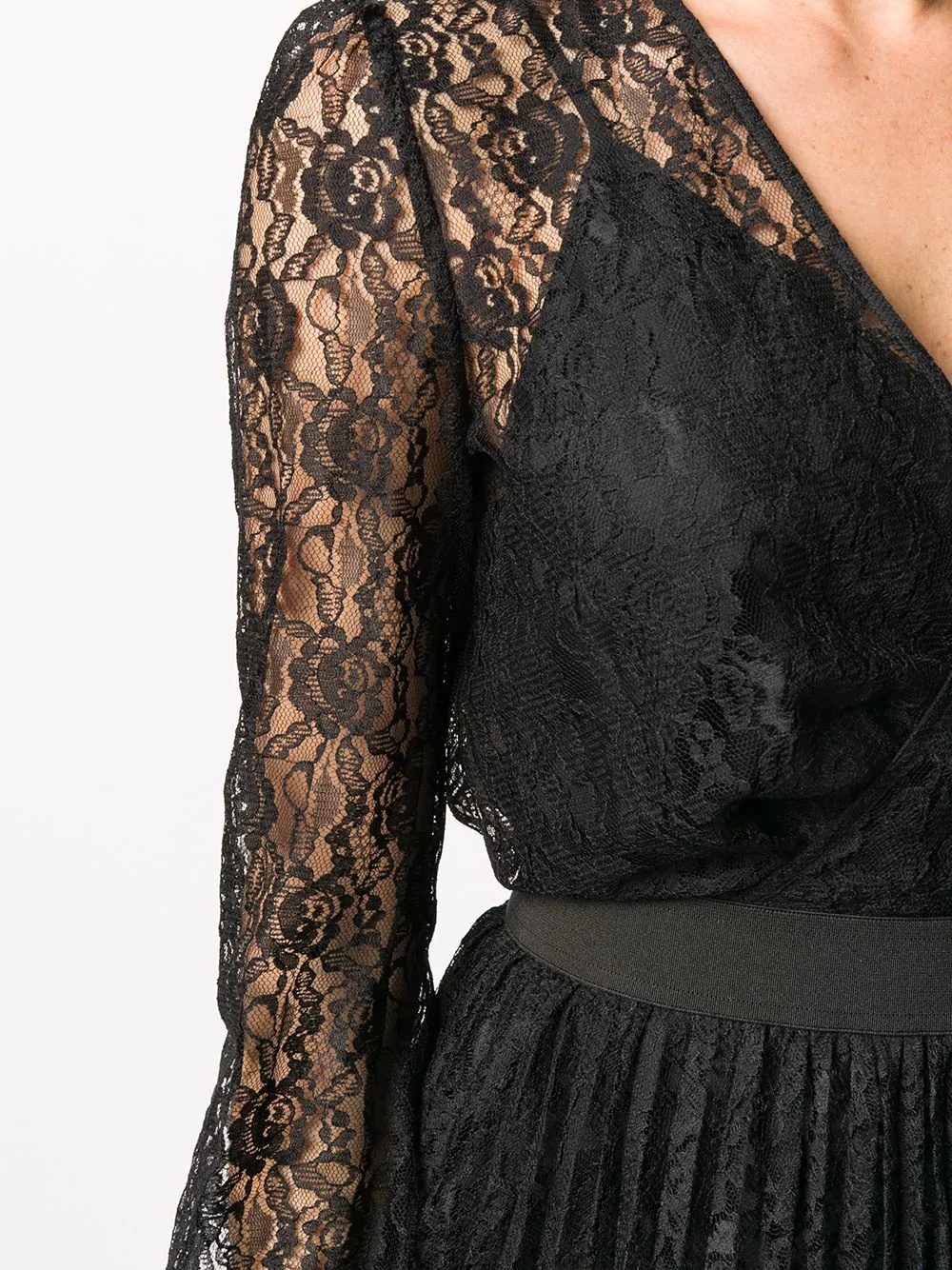 V-neck lace dress - 5