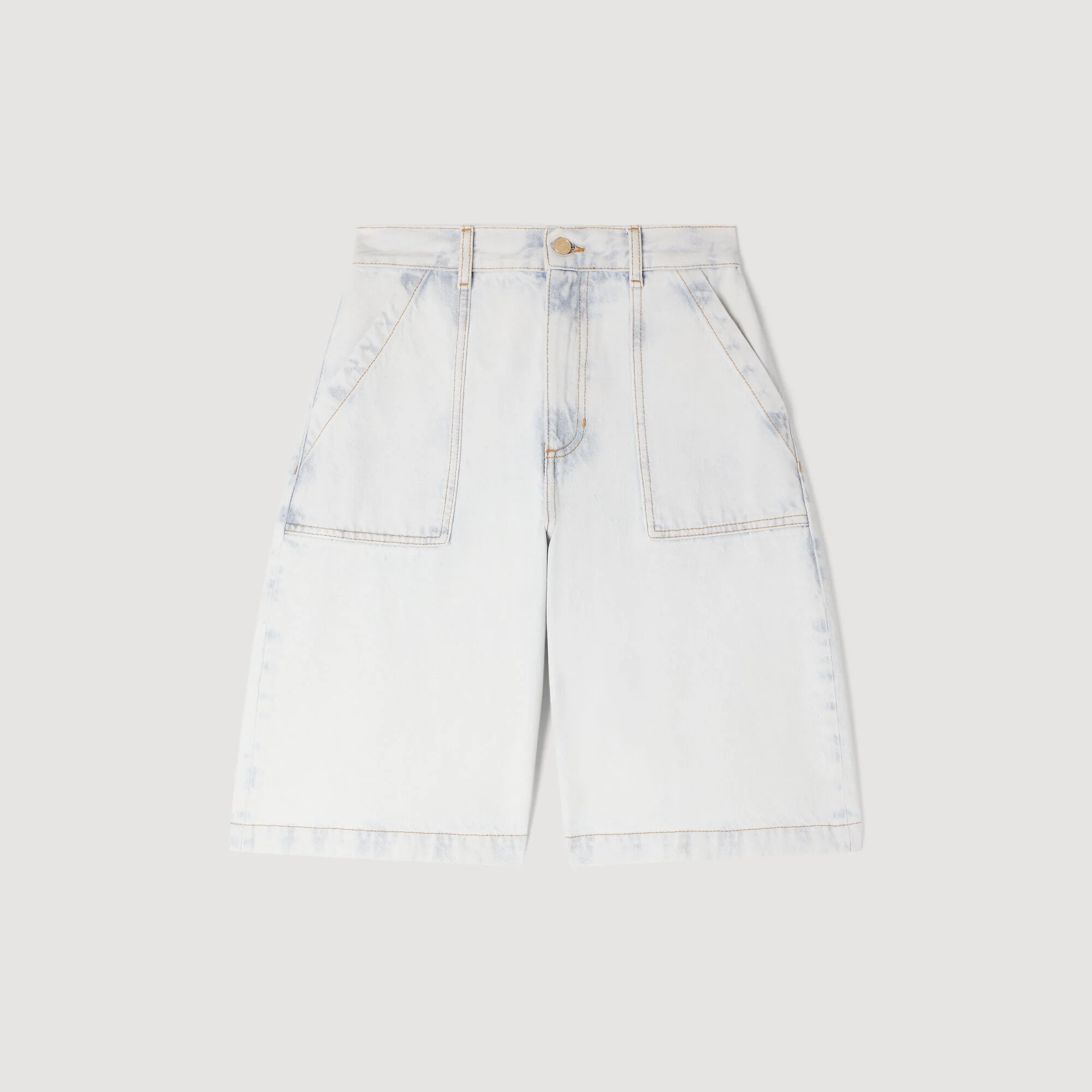 WASHED DENIM BERMUDA SHORTS - 1