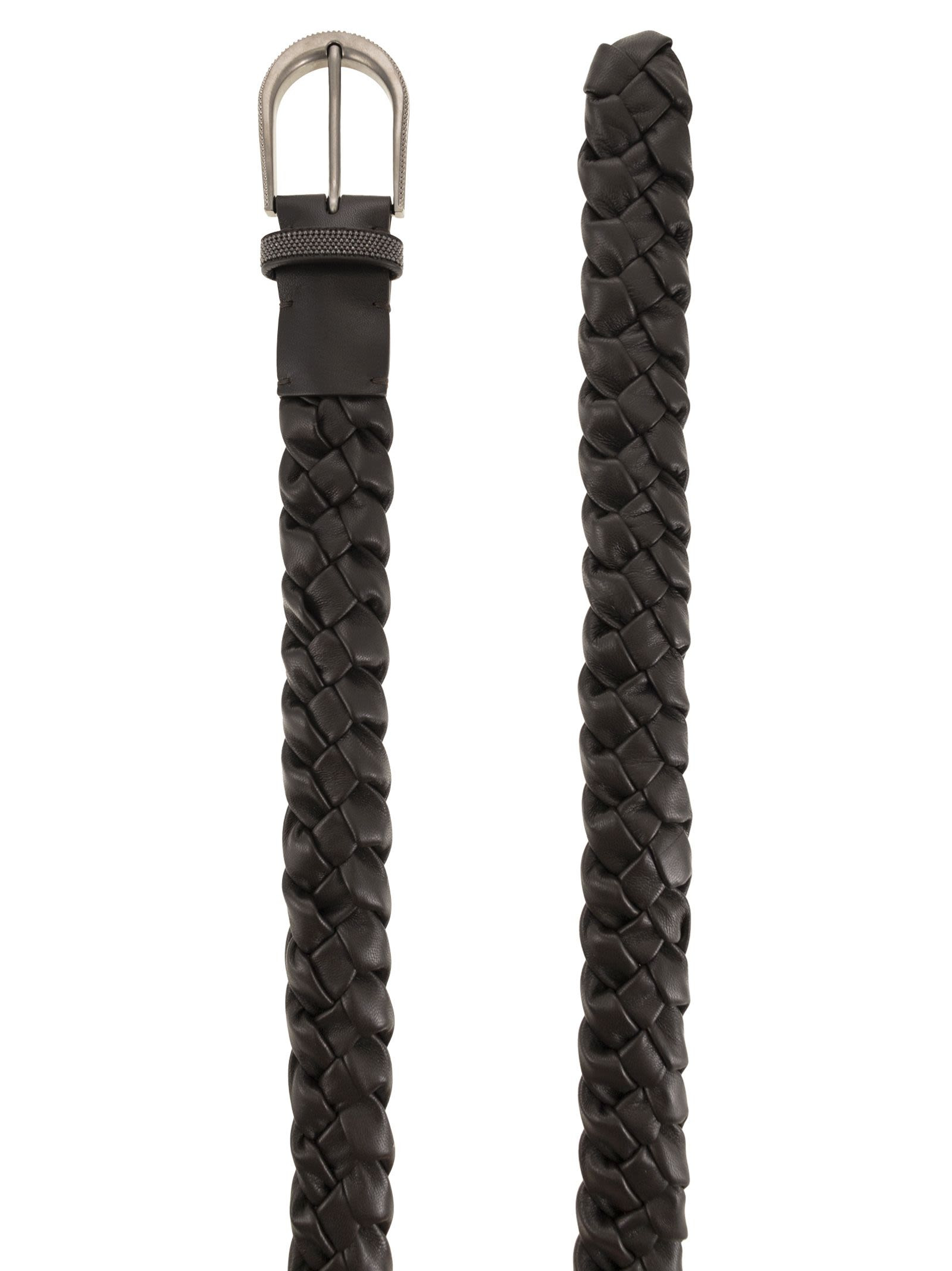Brunello Cucinelli Women Braided Nappa Leather Belt With Jewellery - 2