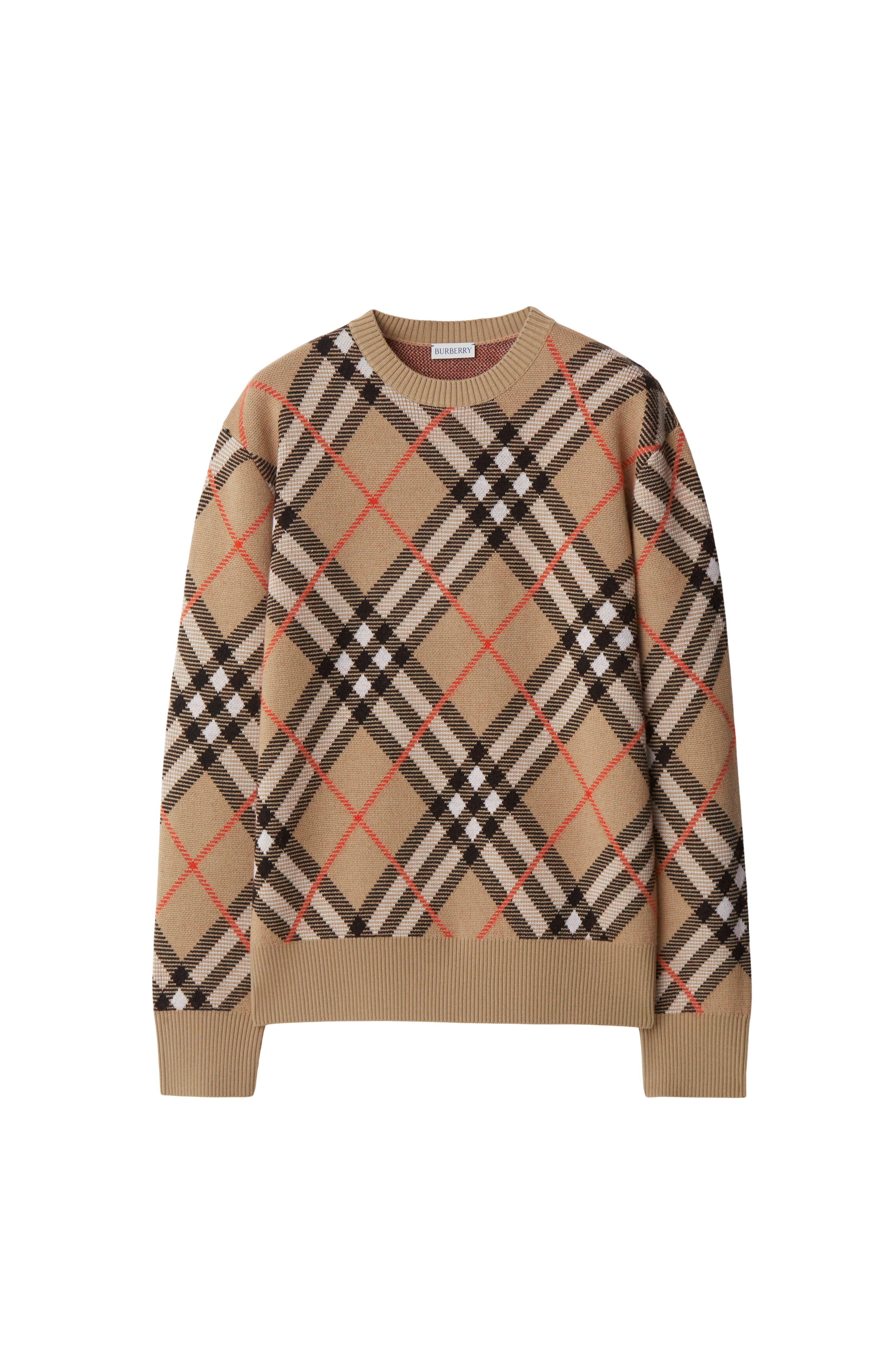 burberry Check Wool Mohair Blend Sweater in Sand at Nordstrom - 2