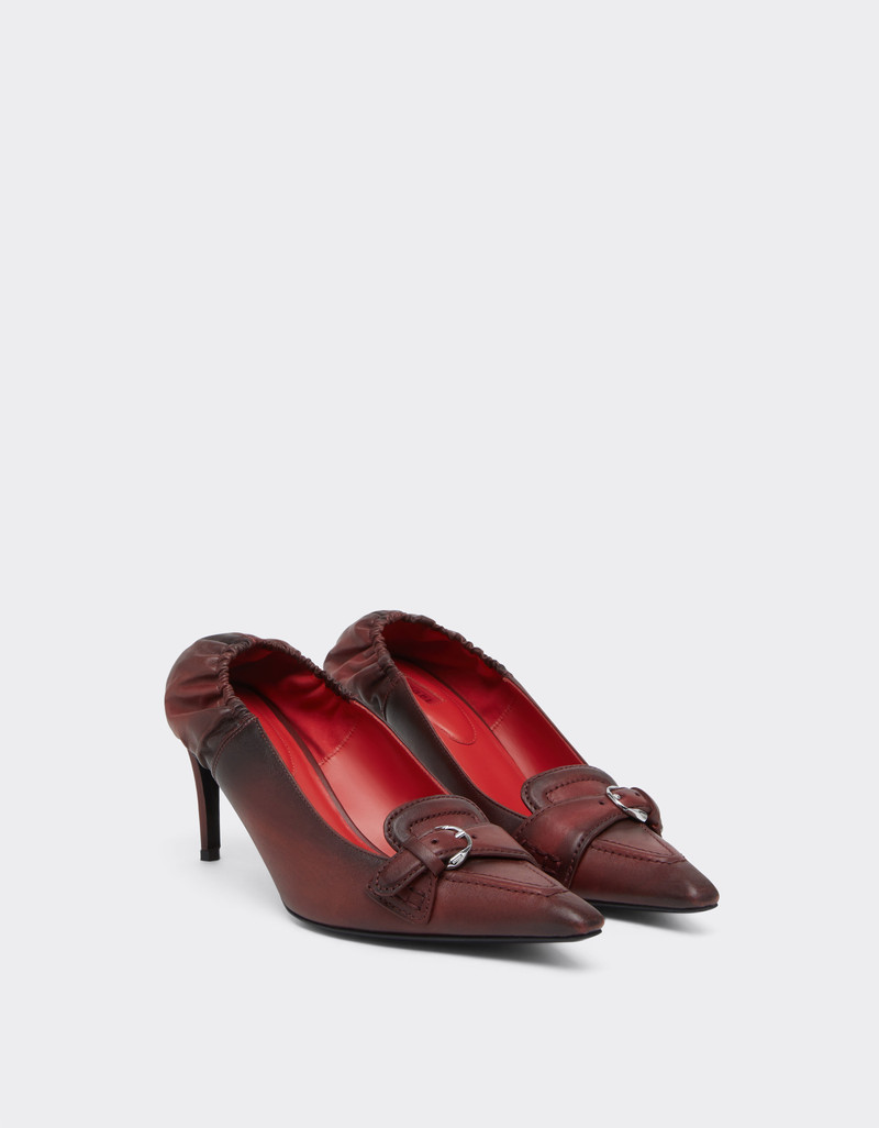 Leather heeled loafers 3