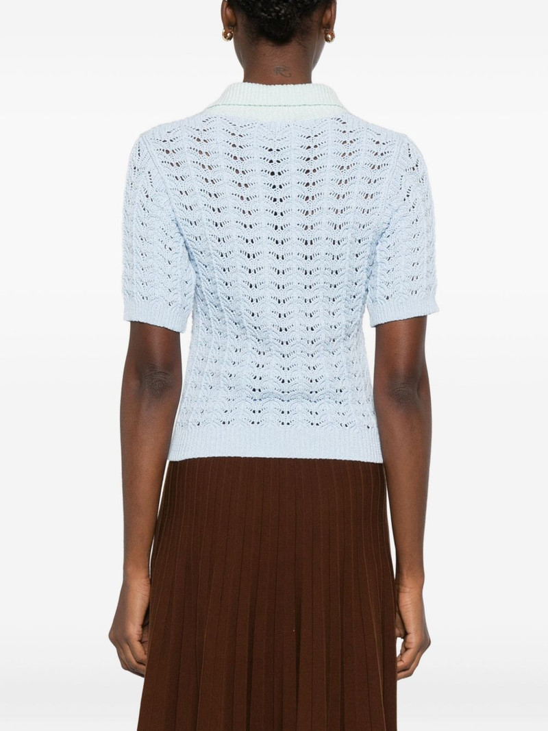 crochet-knit polo top 4