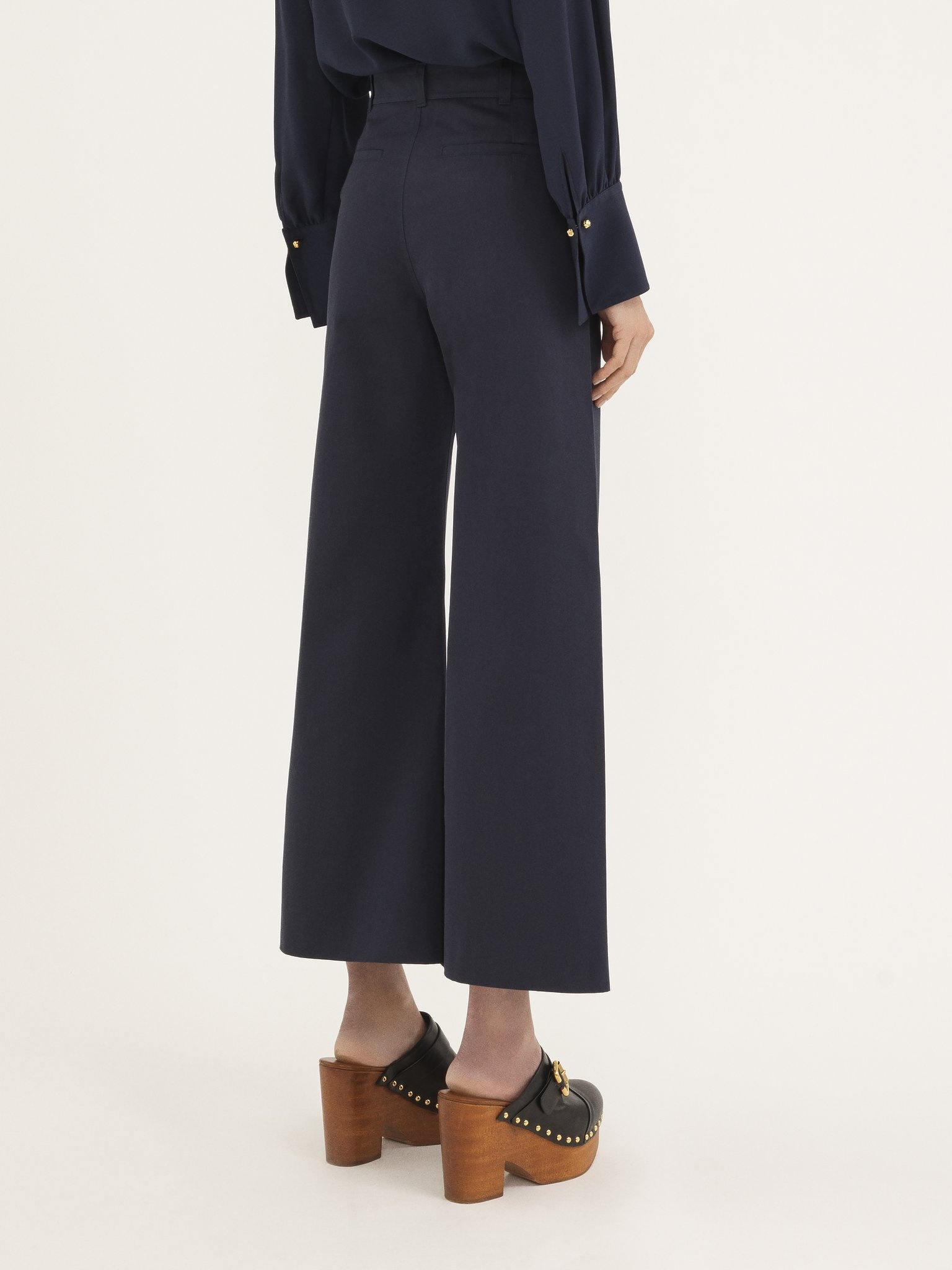CROPPED FLARED PANTS IN COTTON GABARDINE - 5