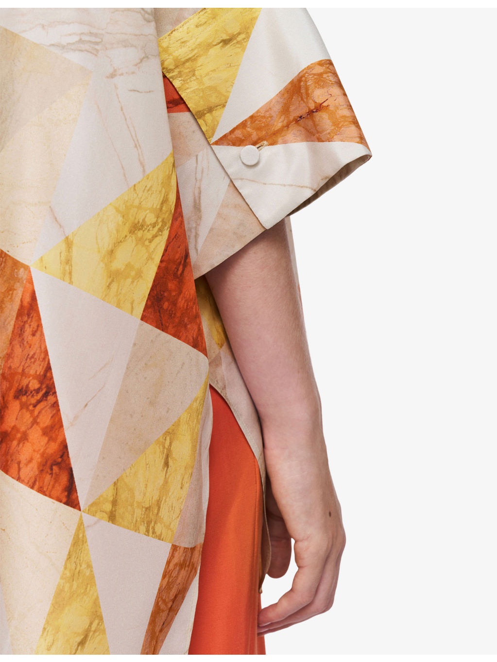 Arcole Marble-Print Silk Shirt - 6