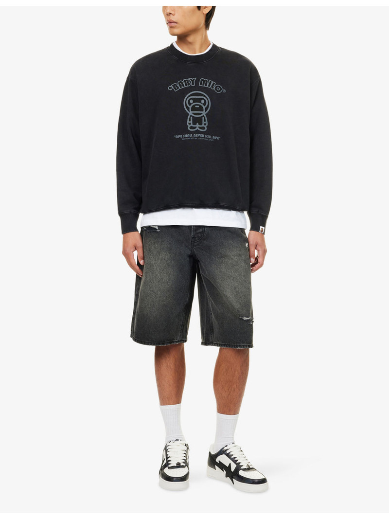 A BATHING APE® Baby Milo Brand-Print Cotton-Jersey Sweatshirt outlook