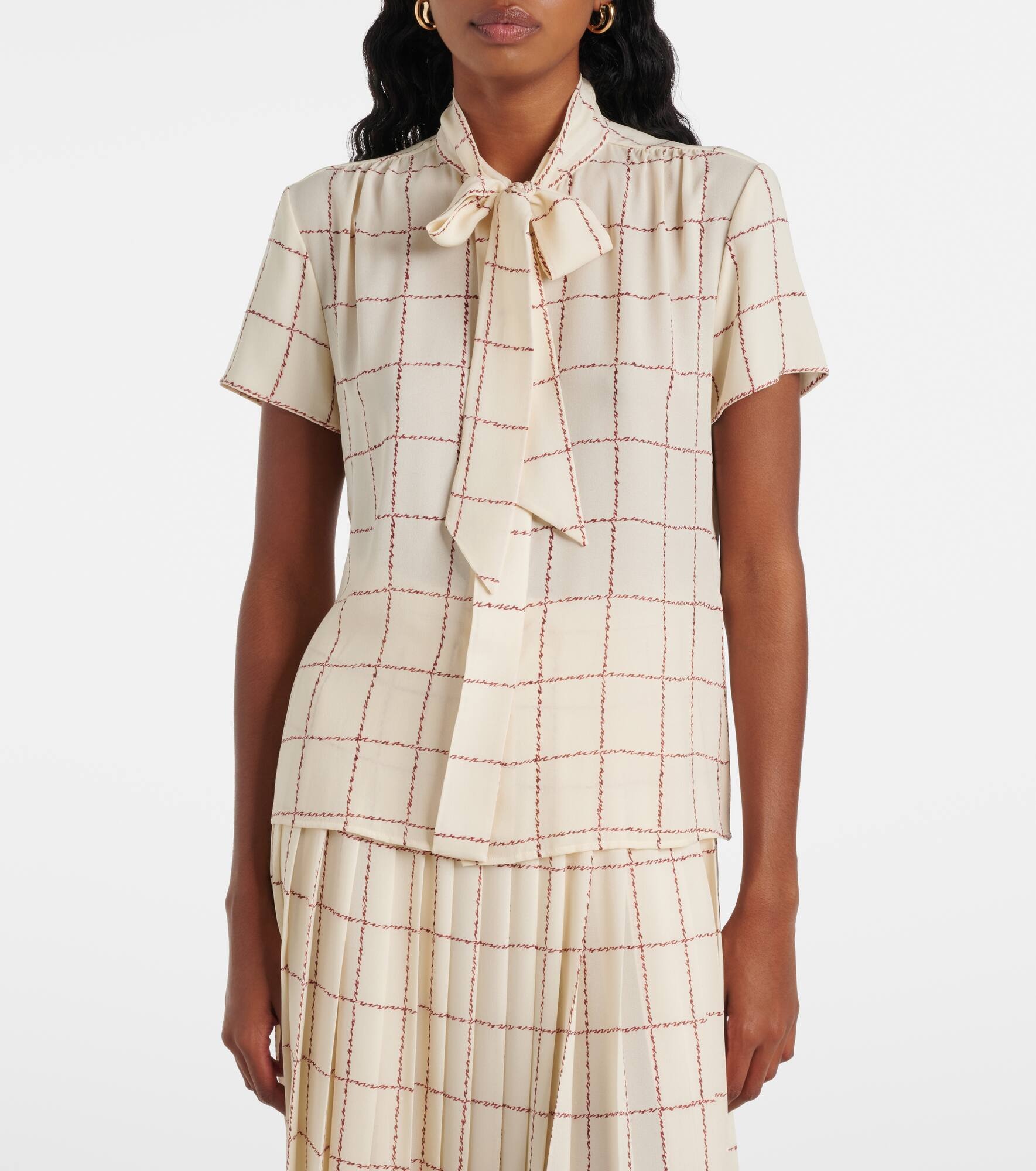 Febe checked silk shirt - 5