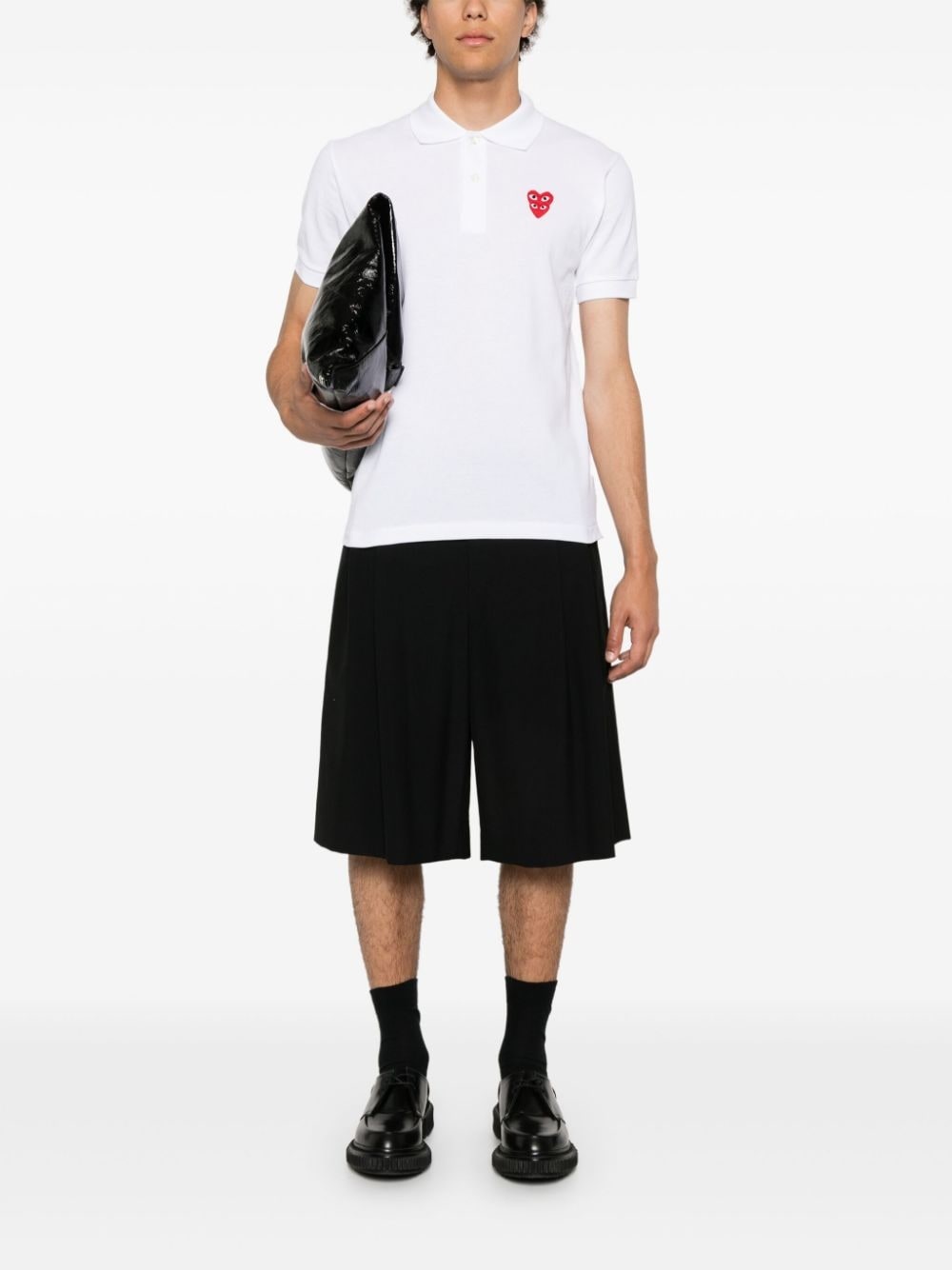 heart-patch cotton polo shirt - 2