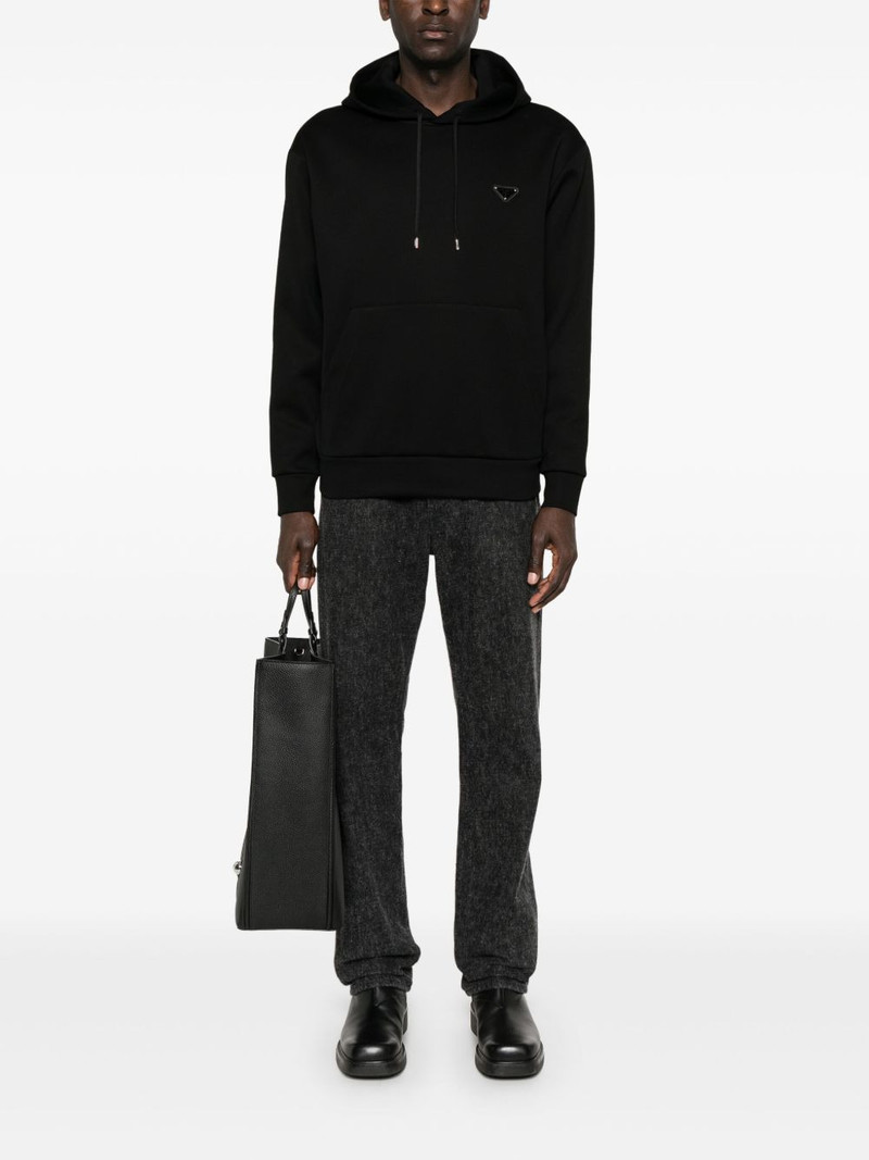 Prada triangle-logo hoodie outlook