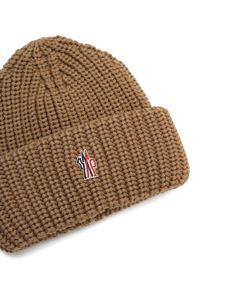 Moncler Grenoble logo-patch ribbed beanie outlook