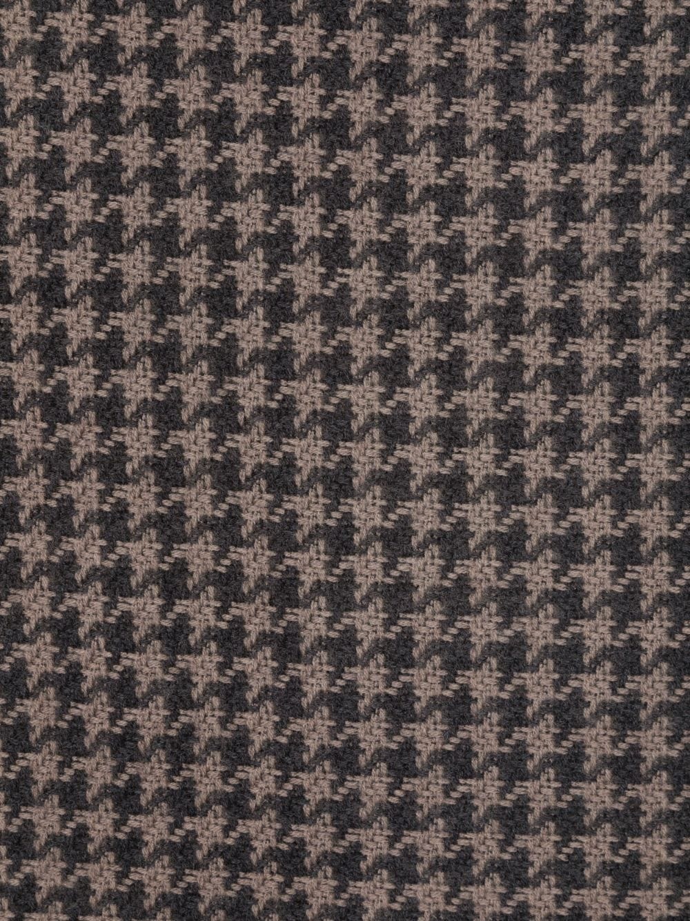 houndstooth-pattern wool scarf - 2