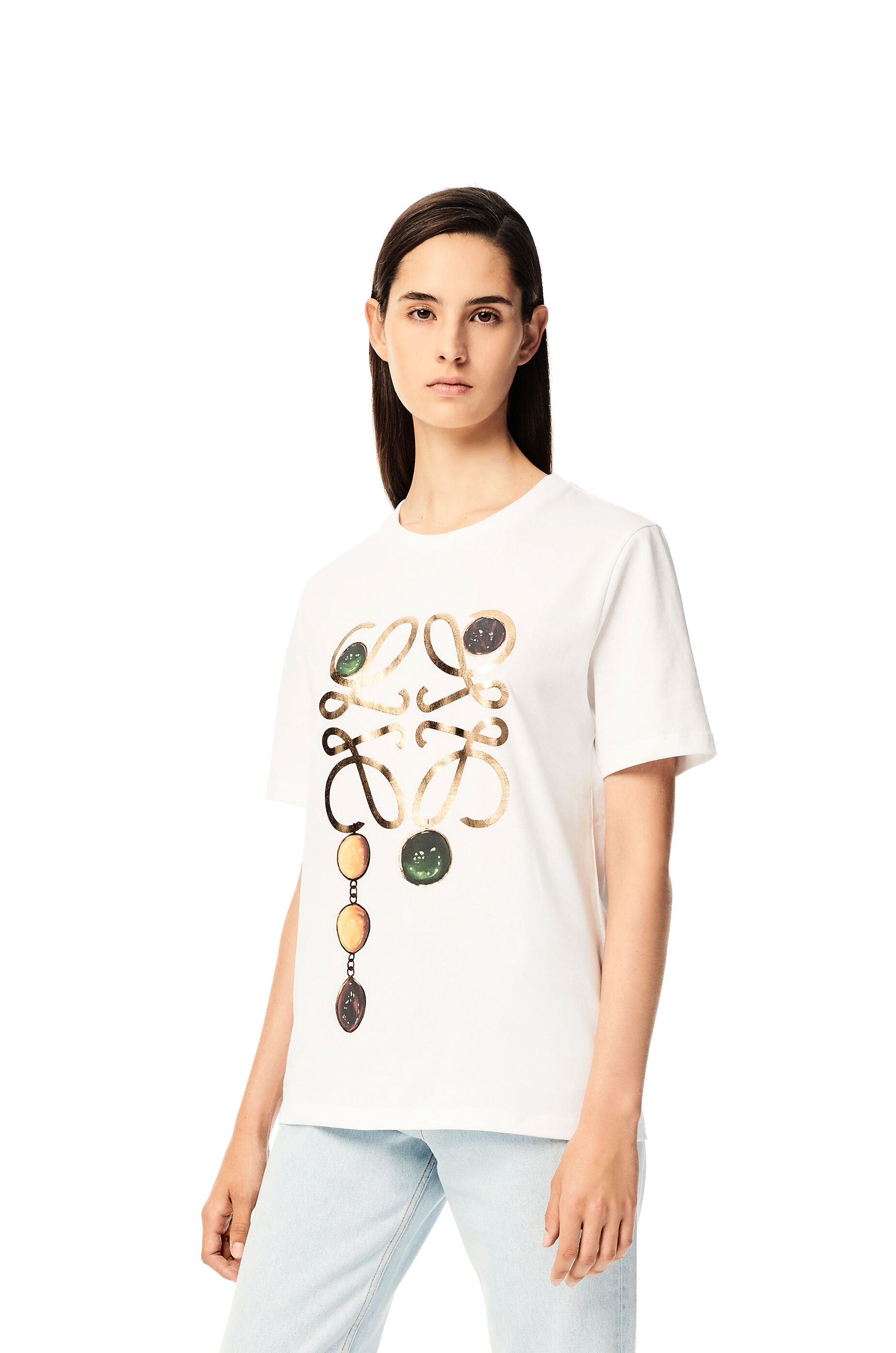 Anagram brooch print T-shirt in cotton - 3