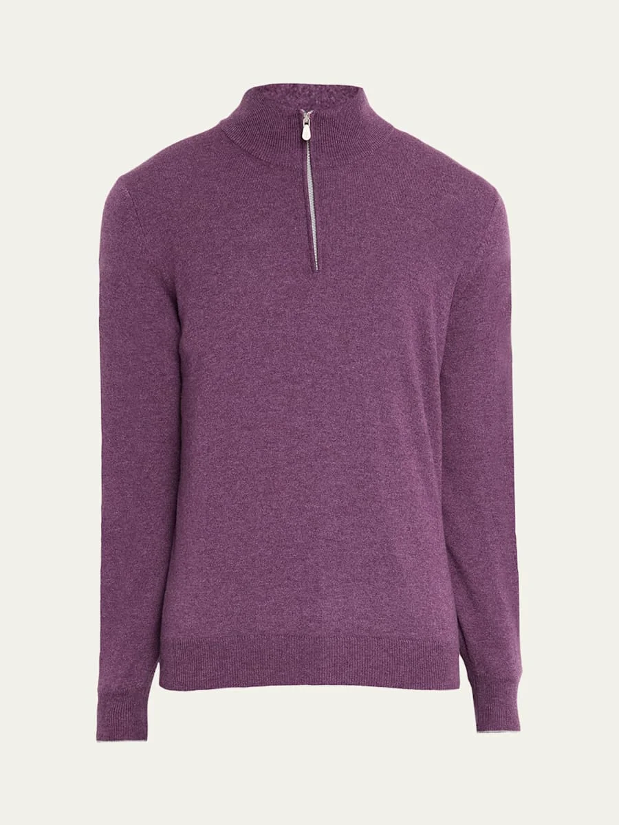 Men's Cashmere Quarter-Zip Sweater - 1