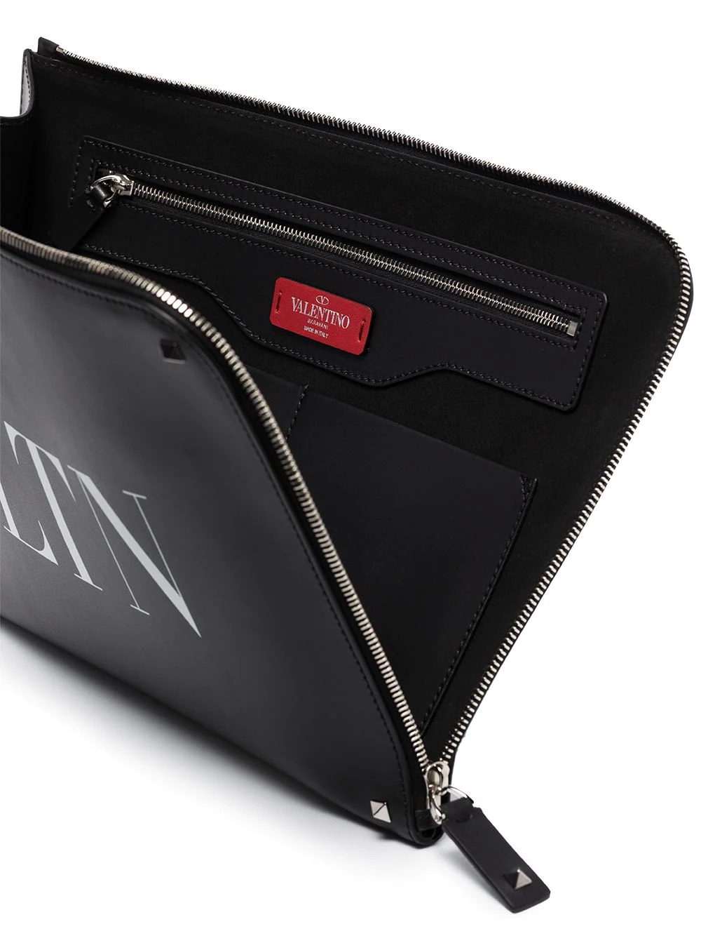 VLTN logo leather pouch - 5