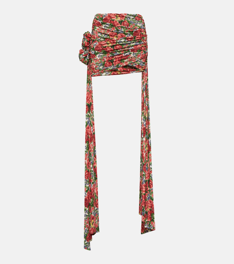 Floral draped 미니 스커트 - 1