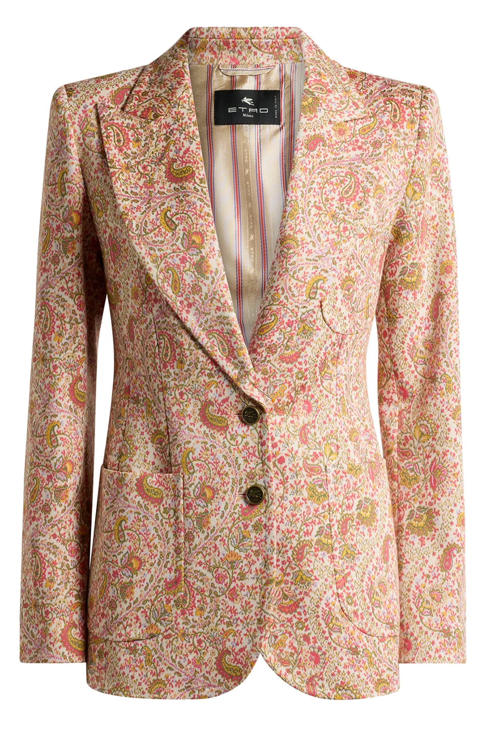 Paisley Print Tailored Blazer - 1