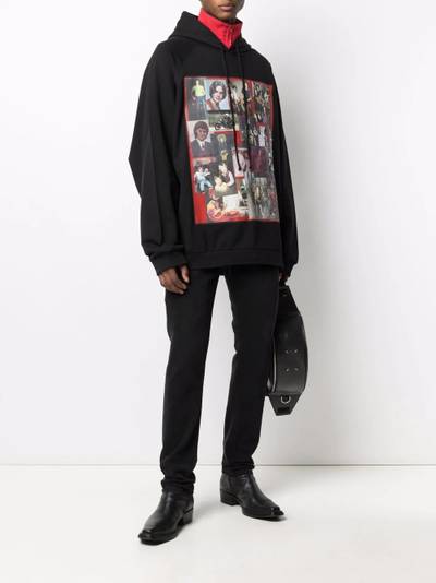 Raf Simons oversized photographic-print hoodie outlook