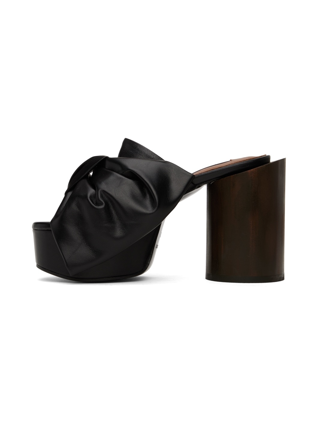 Black Ribbon Platform Heels - 3