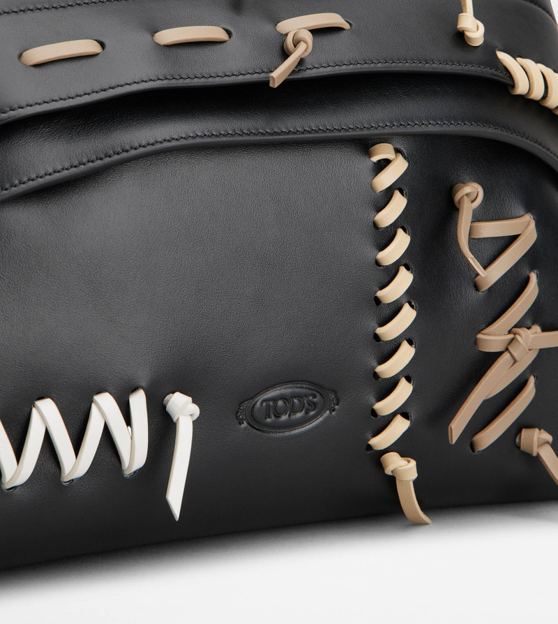 TOD'S WAVE BAG IN LEATHER SMALL - BLACK 6