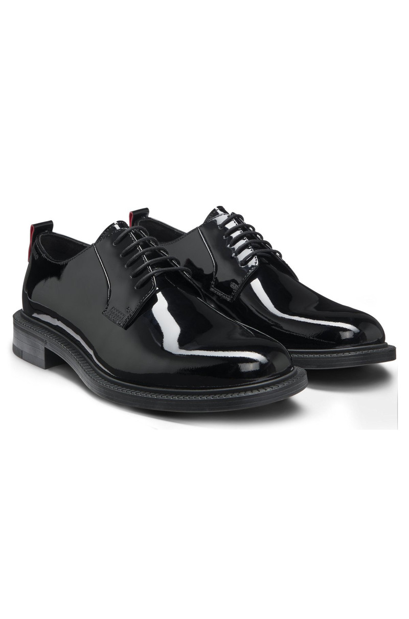 PATENT-LEATHER DERBY SHOES WITH EMBOSSED LOGO 2
