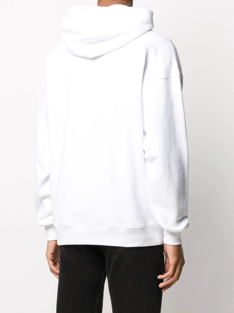 slogan-print zip-front hoodie 4