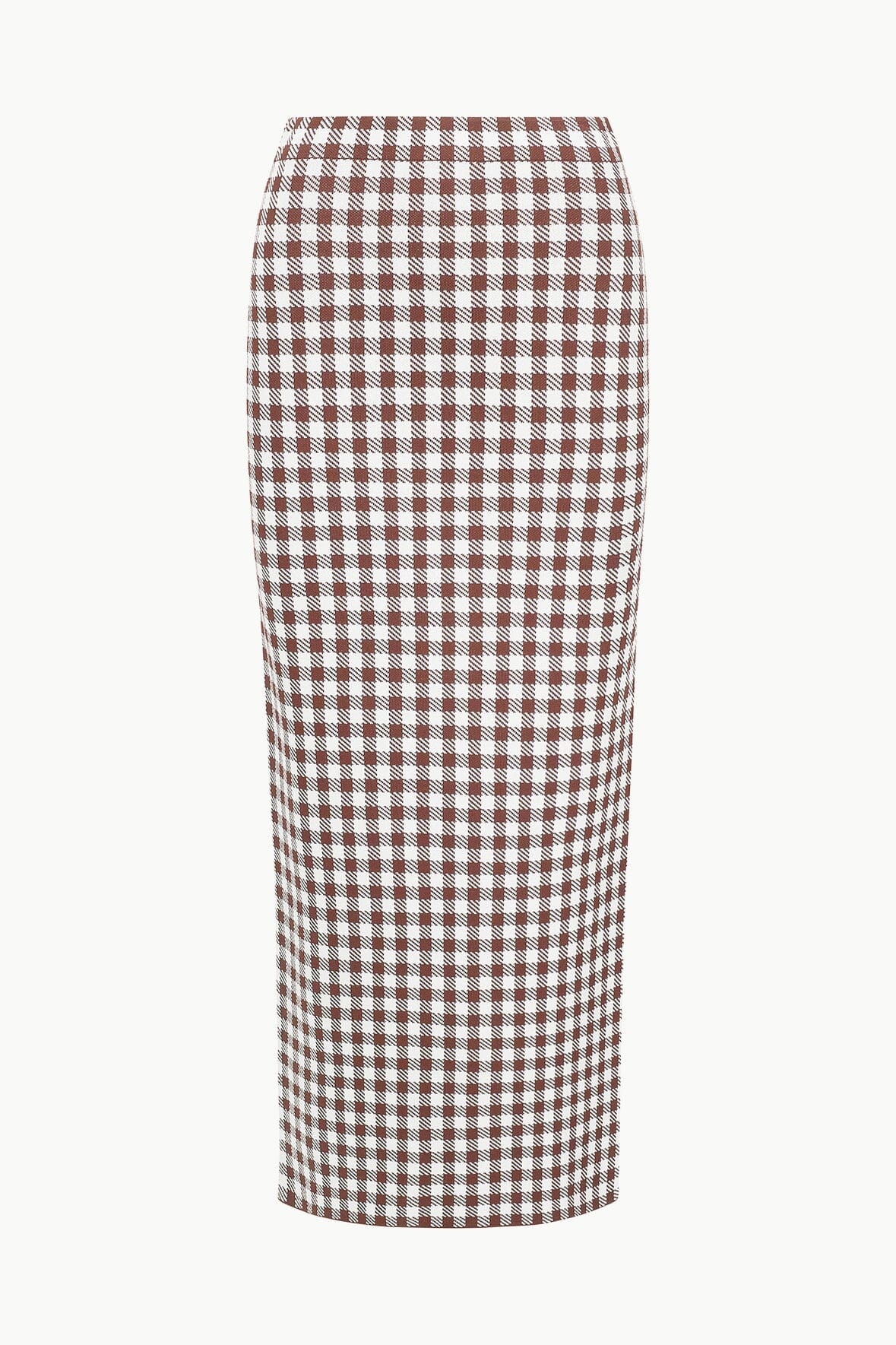 STAUD KARINA SKIRT DARK CHOCOLATE GINGHAM - 1