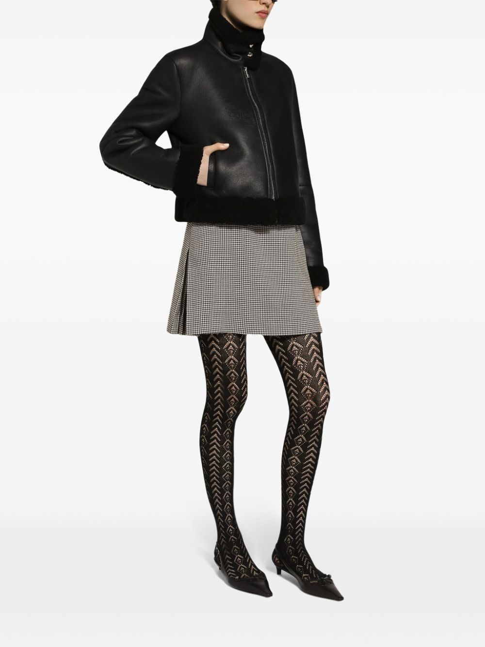 lambskin biker jacket - 3