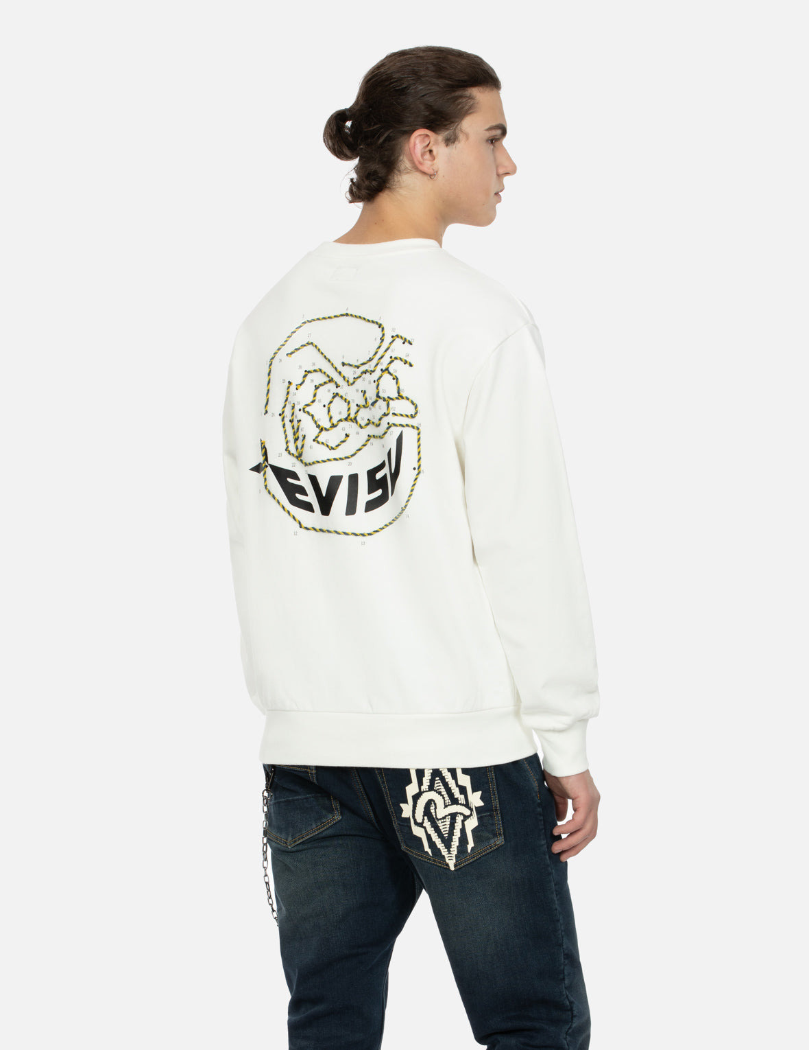 DOT-TO-DOT DARUMA AND LOGO PRINT RELAX FIT SWEATSHIRT - 7