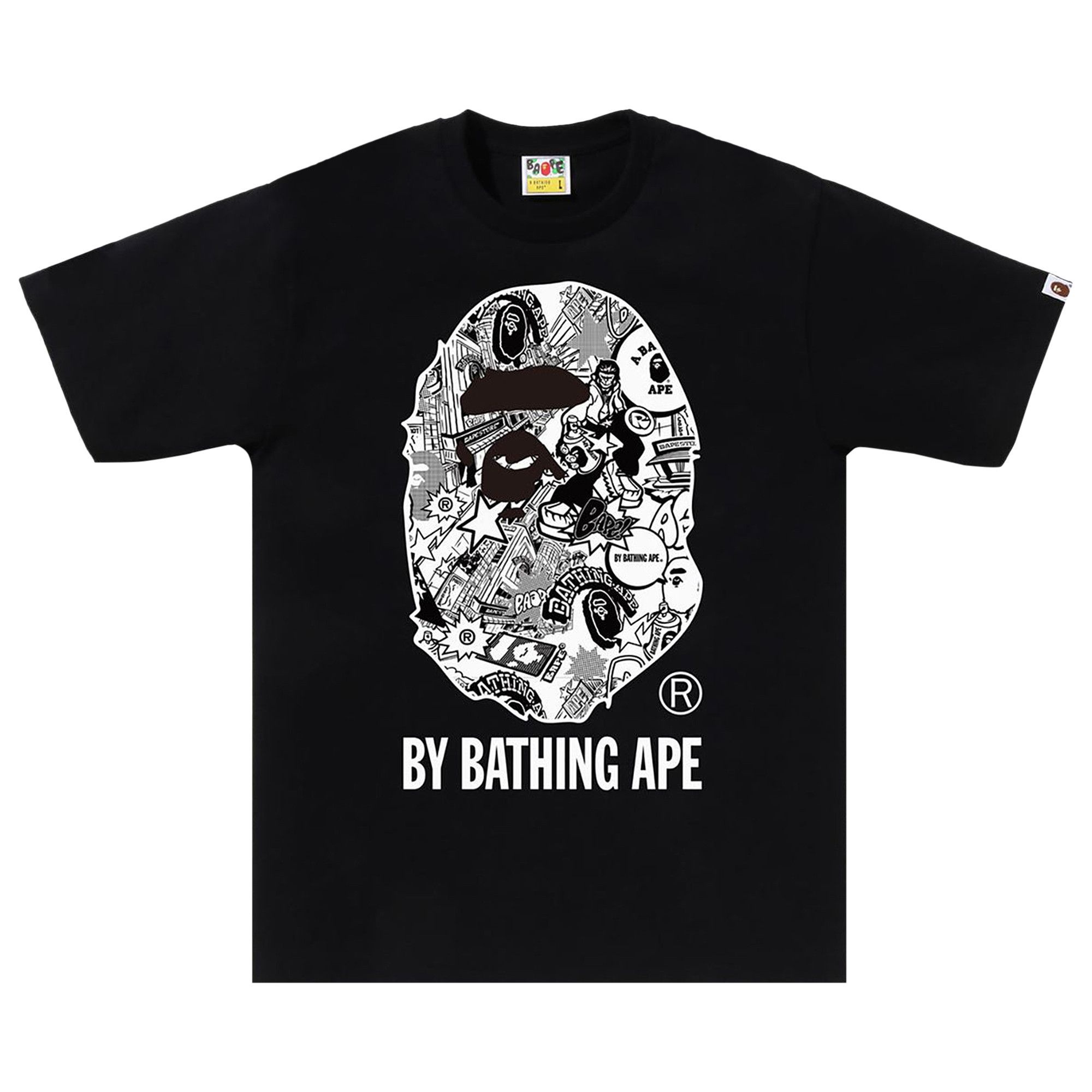 BAPE Comic Art Ape Head Tee 'Black' - 1