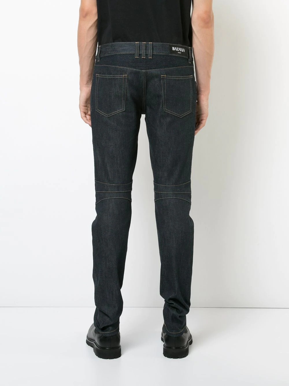 raw denim Biker jeans - 4