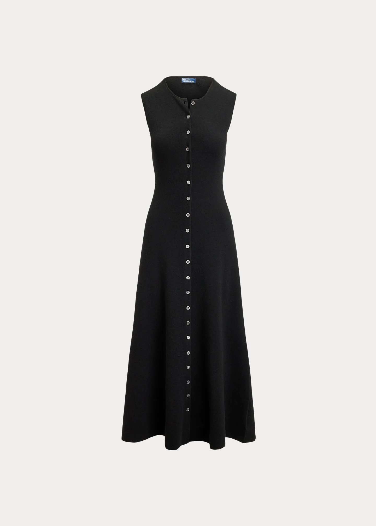 Buttoned Wool-Blend Sleeveless Dress - 1
