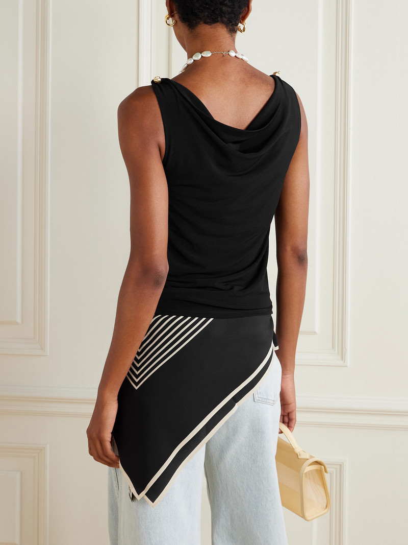 Peyton Draped Embellished Jersey Top 3