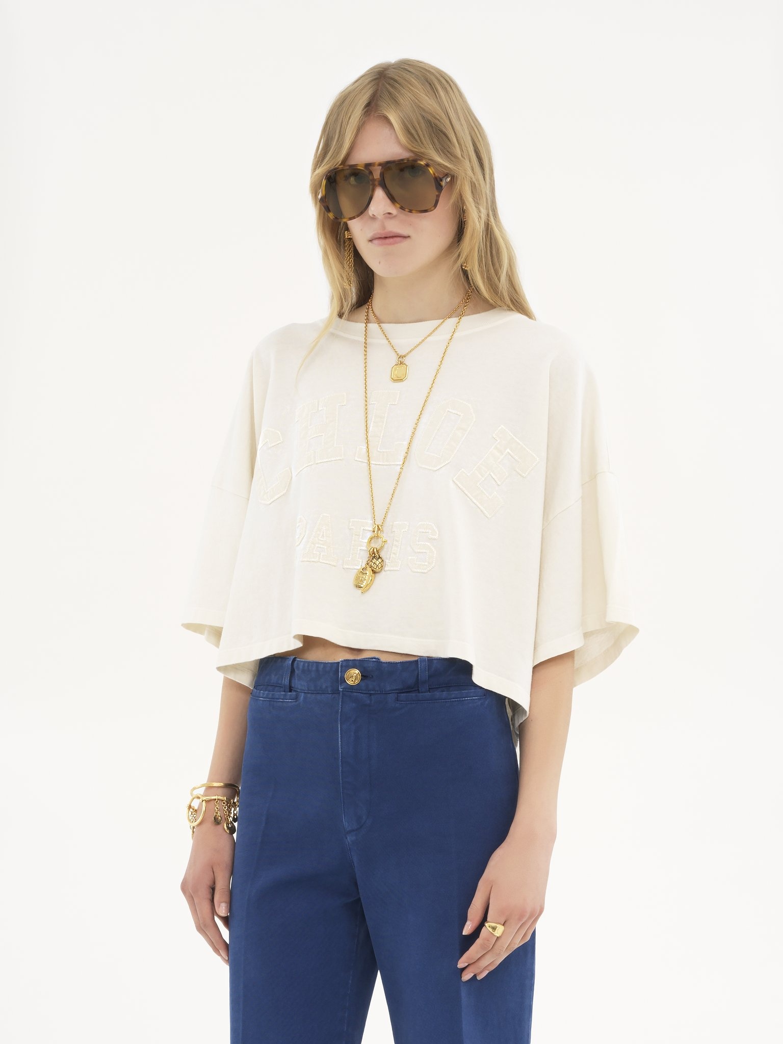CROPPED LOGO T-SHIRT IN COTTON JERSEY - 4