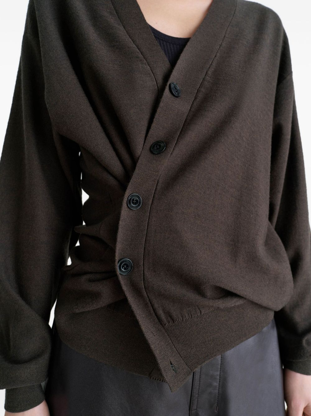 twisted V-neck cardigan - 5
