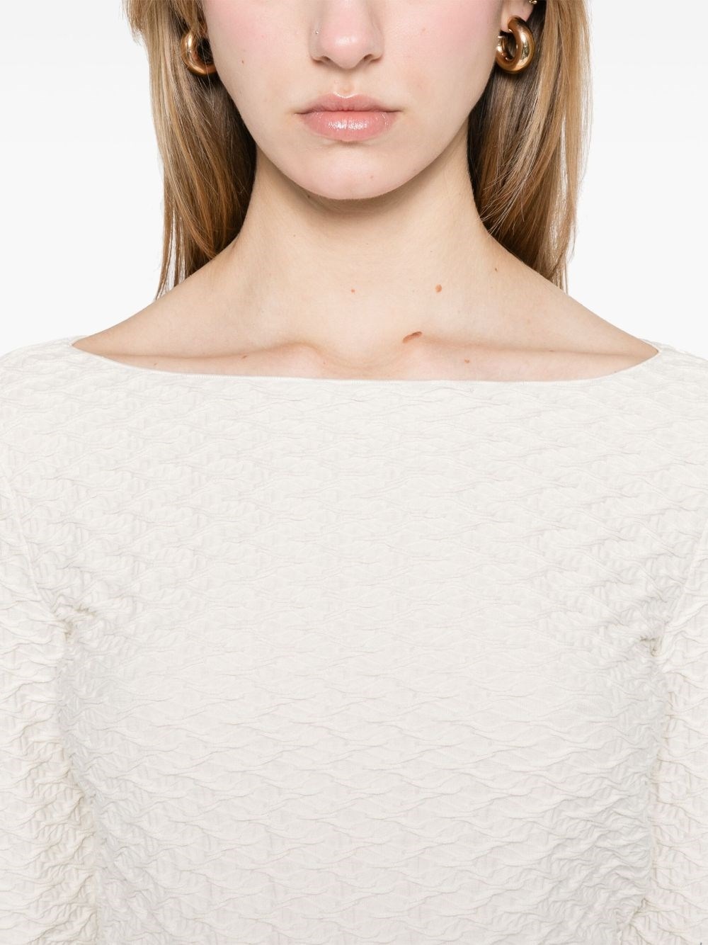 Jacquard boat-neck top - 5