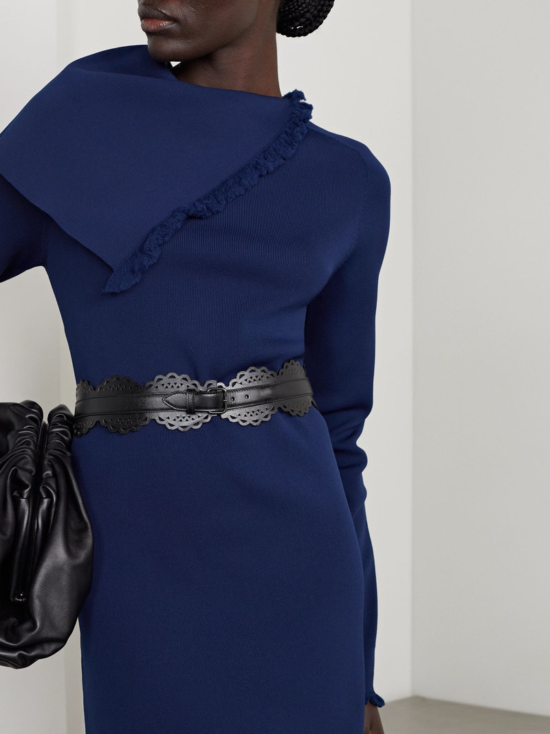 Alaïa Laser-cut leather belt Black outlook