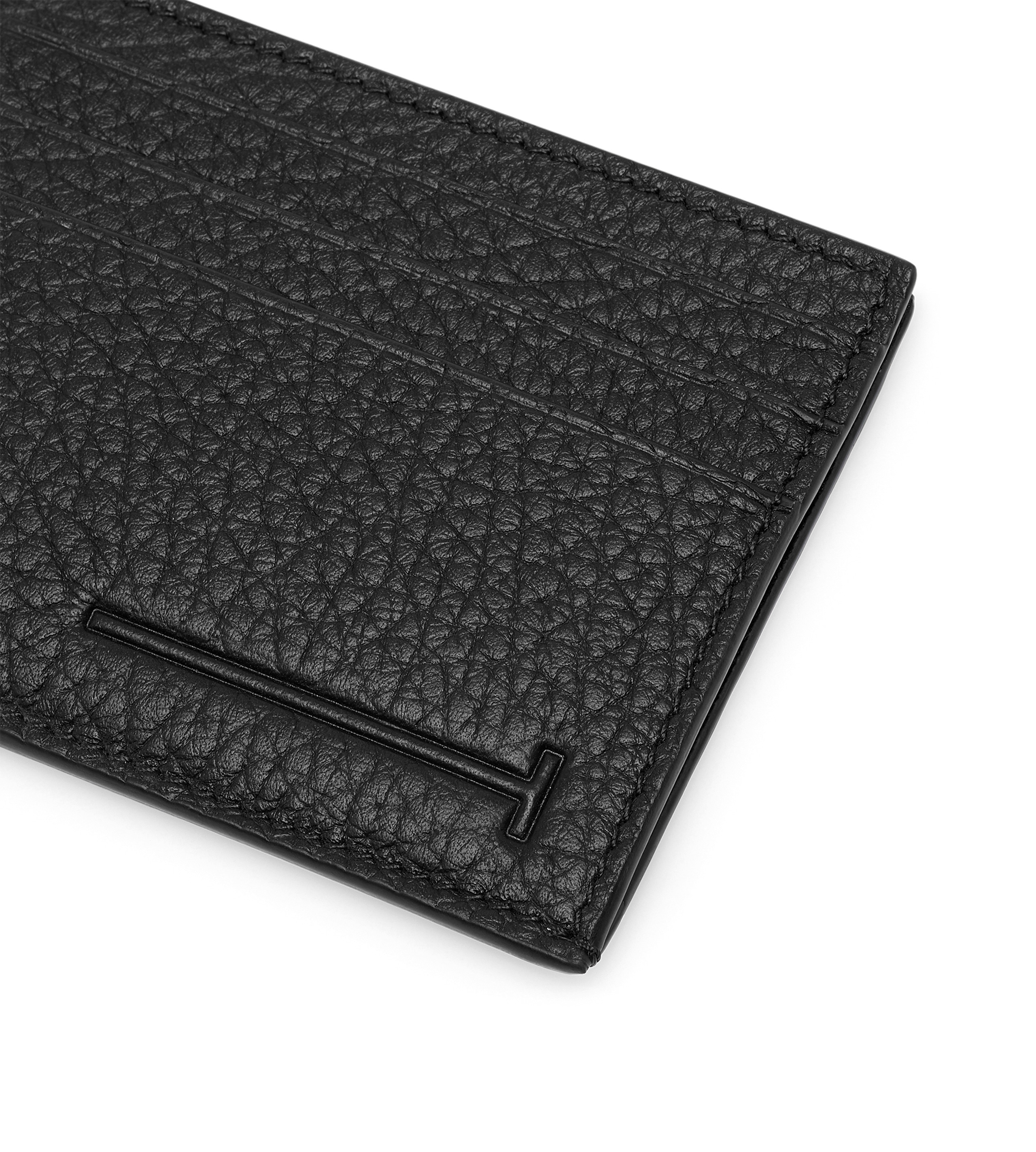 PRINTED DEER LEATHER ELONGATED T LINE CARD HOLDER WITH CENTRAL POCKET - 3