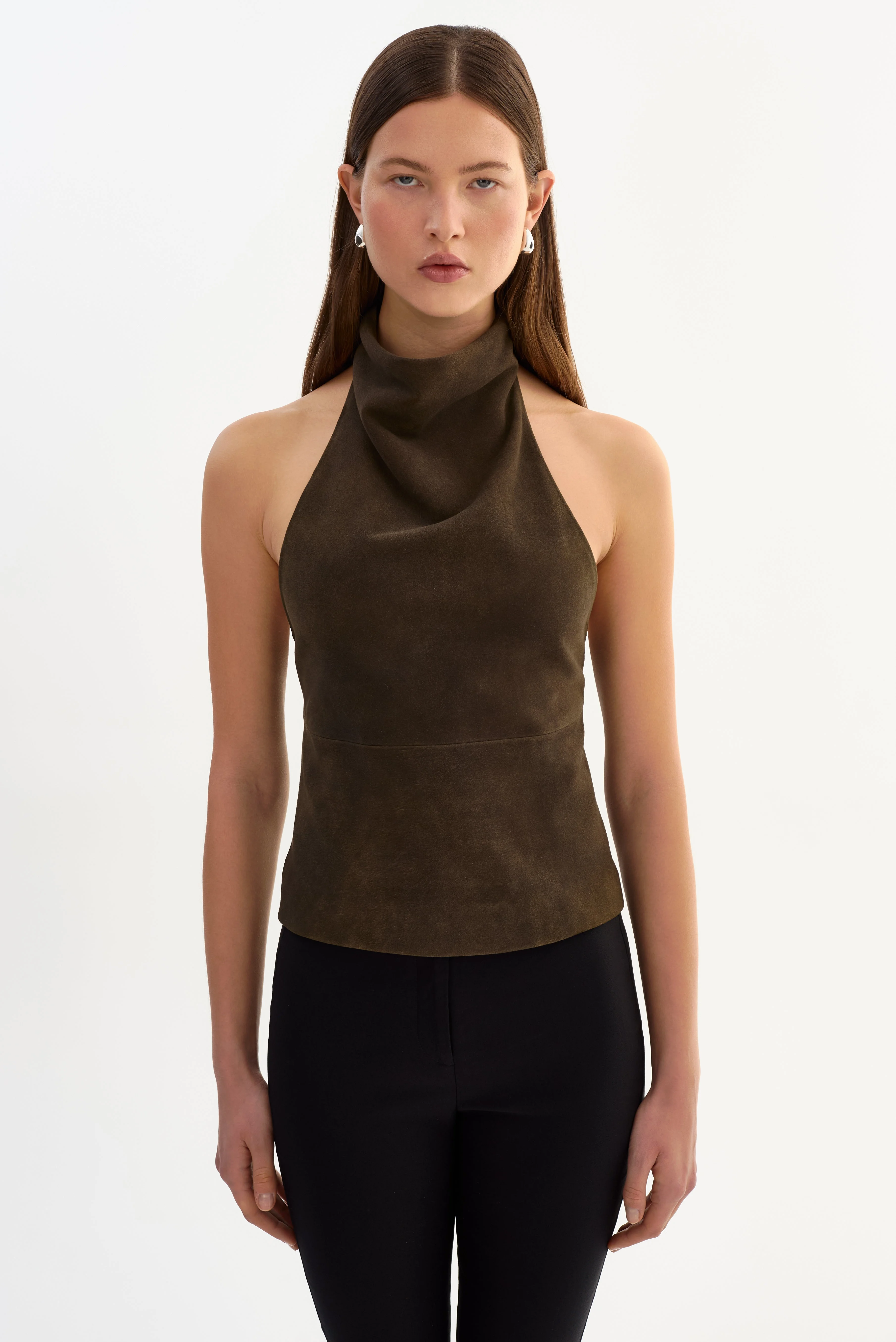 ALVA | Halterneck Suede Top - 1