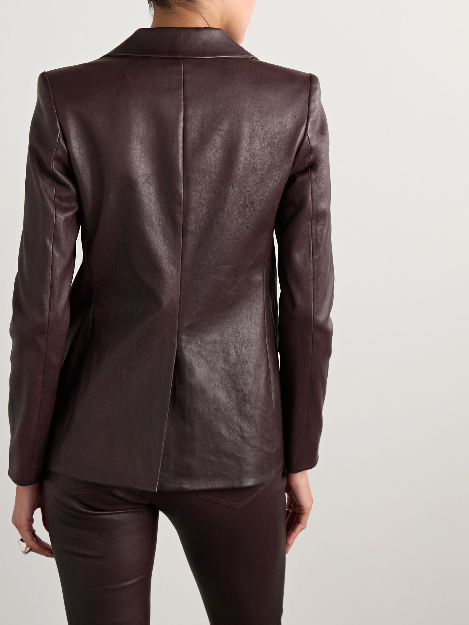 Luigi leather blazer Burgundy - 3