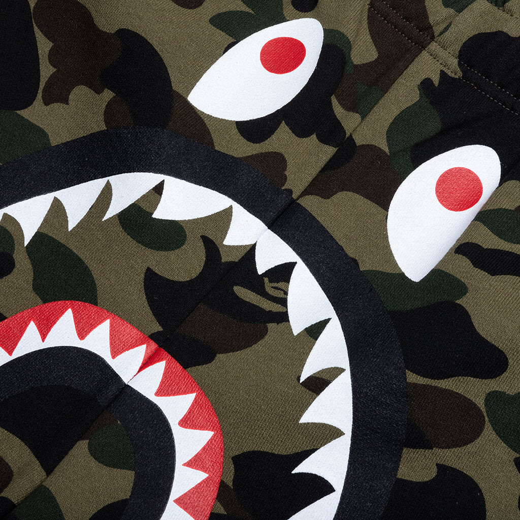 1ST CAMO SHARK REGULAR FIT SWEAT SHORTS - GREEN - 4
