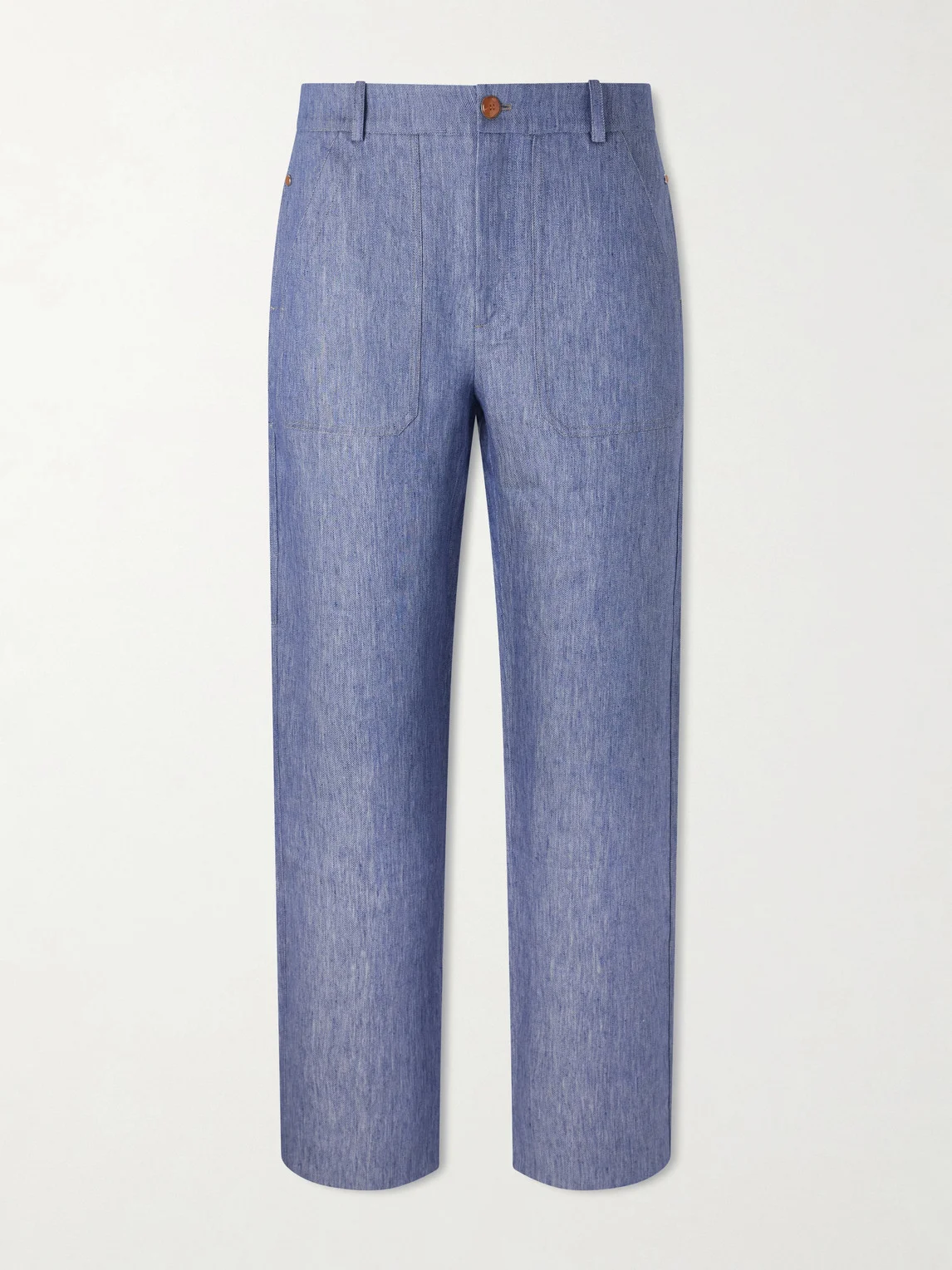 Wide-Leg Linen Trousers - 1